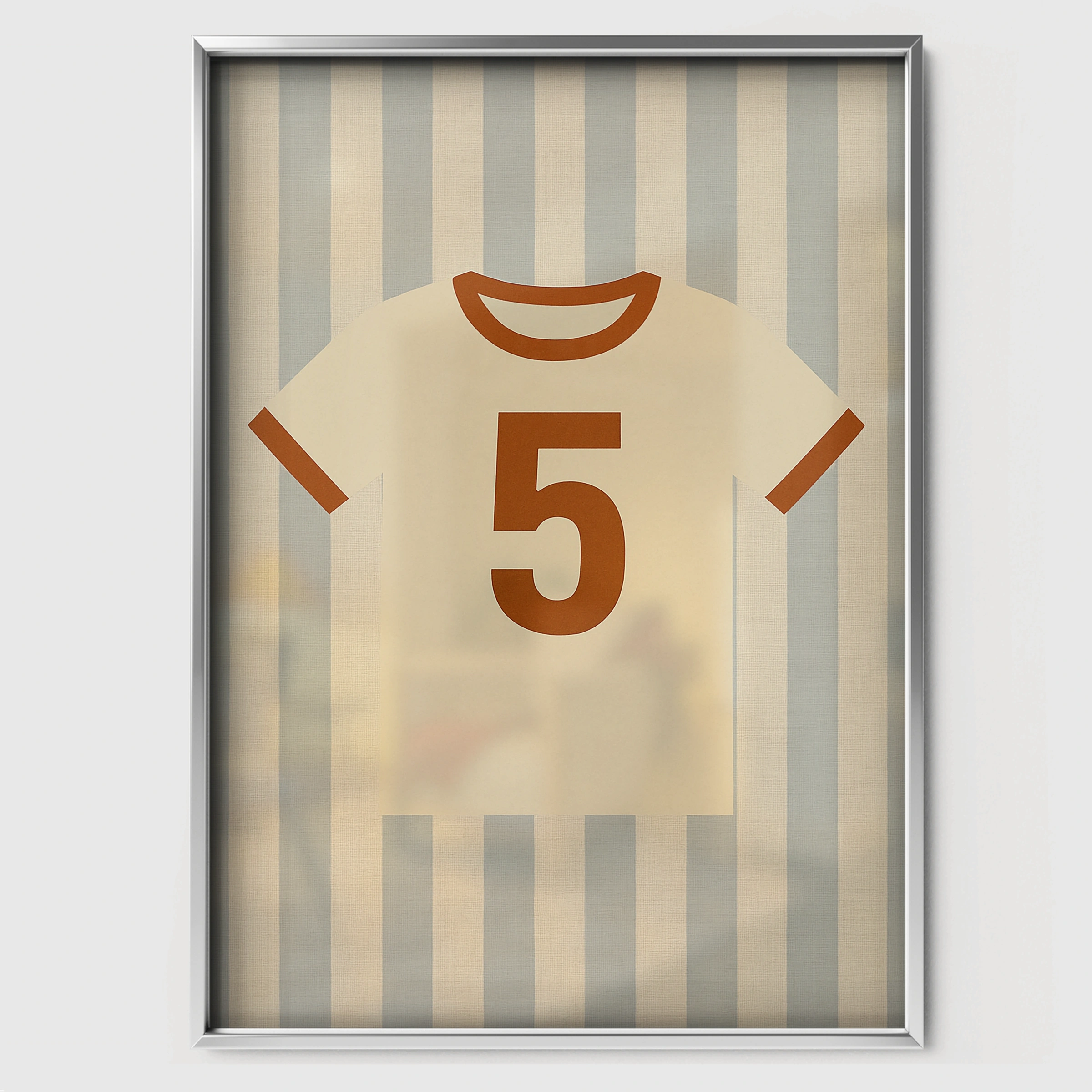 Baseball Jersey Nursery Print - white framed nursery wall art print