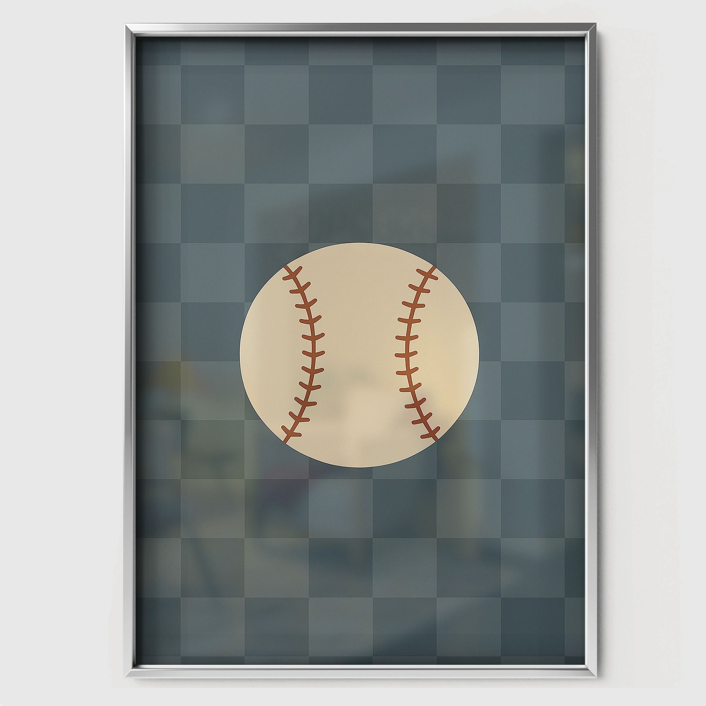 Baseball Three Nursery Print - white framed nursery wall art print