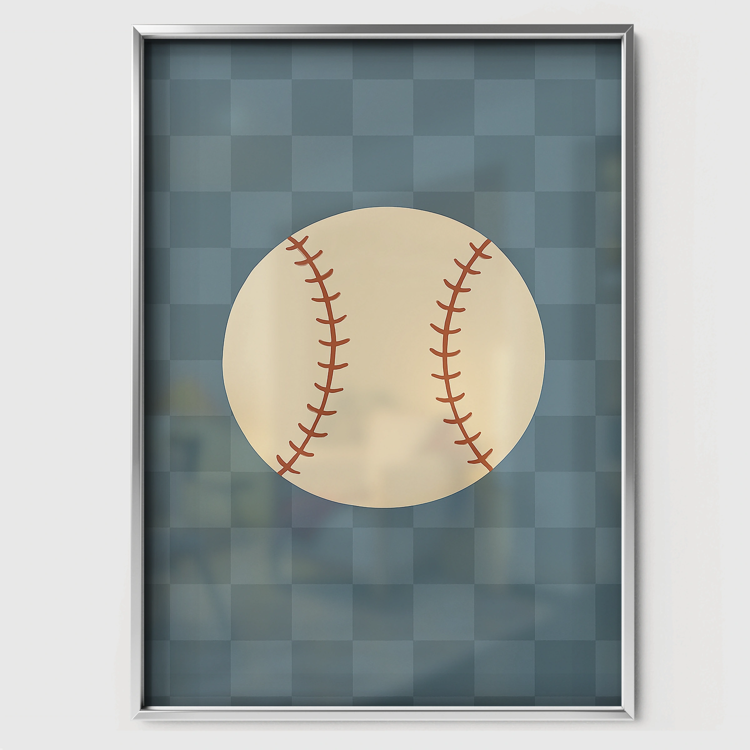 Baseball Two Nursery Print - white framed nursery wall art print