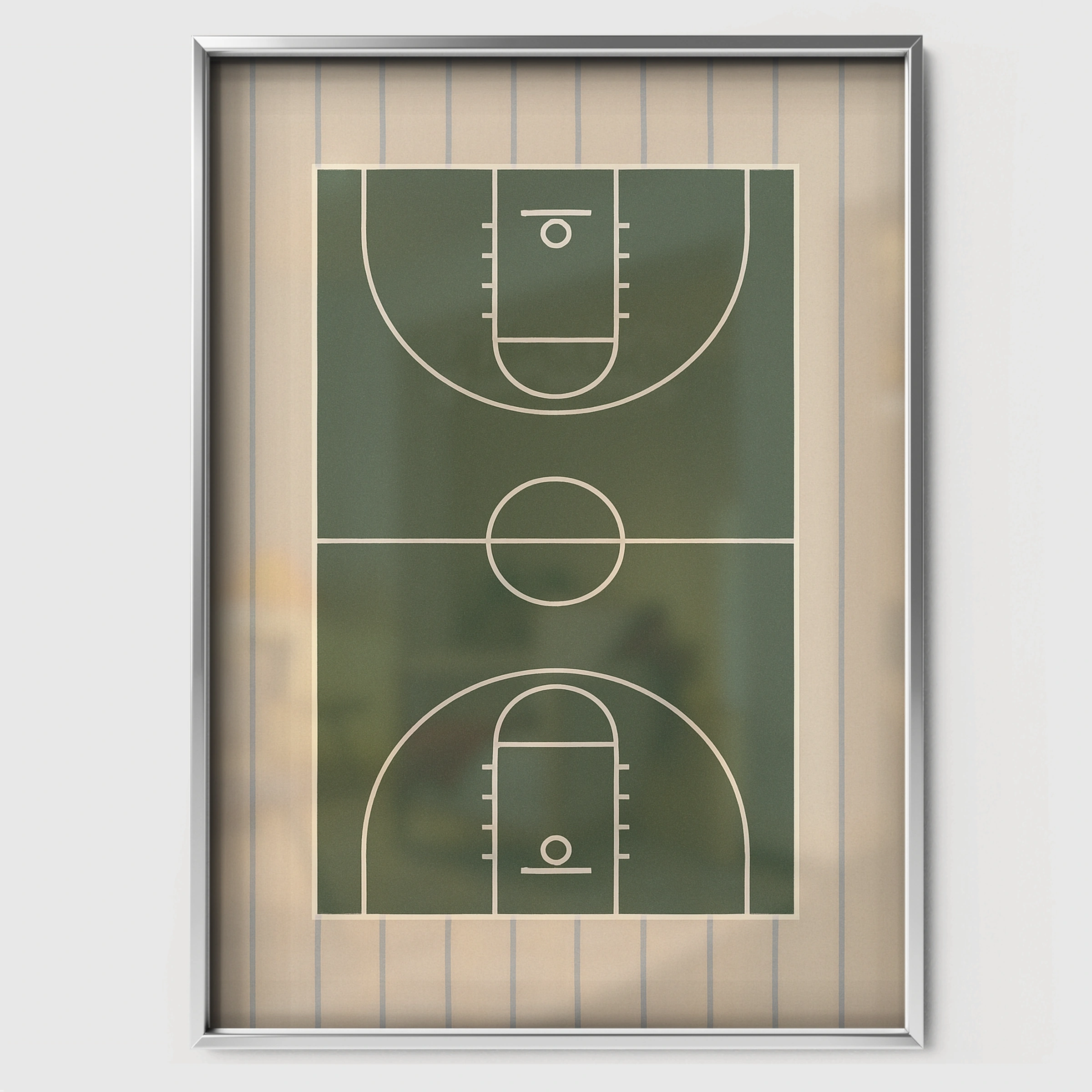 Basketball Court Three Nursery Print - white framed nursery wall art print