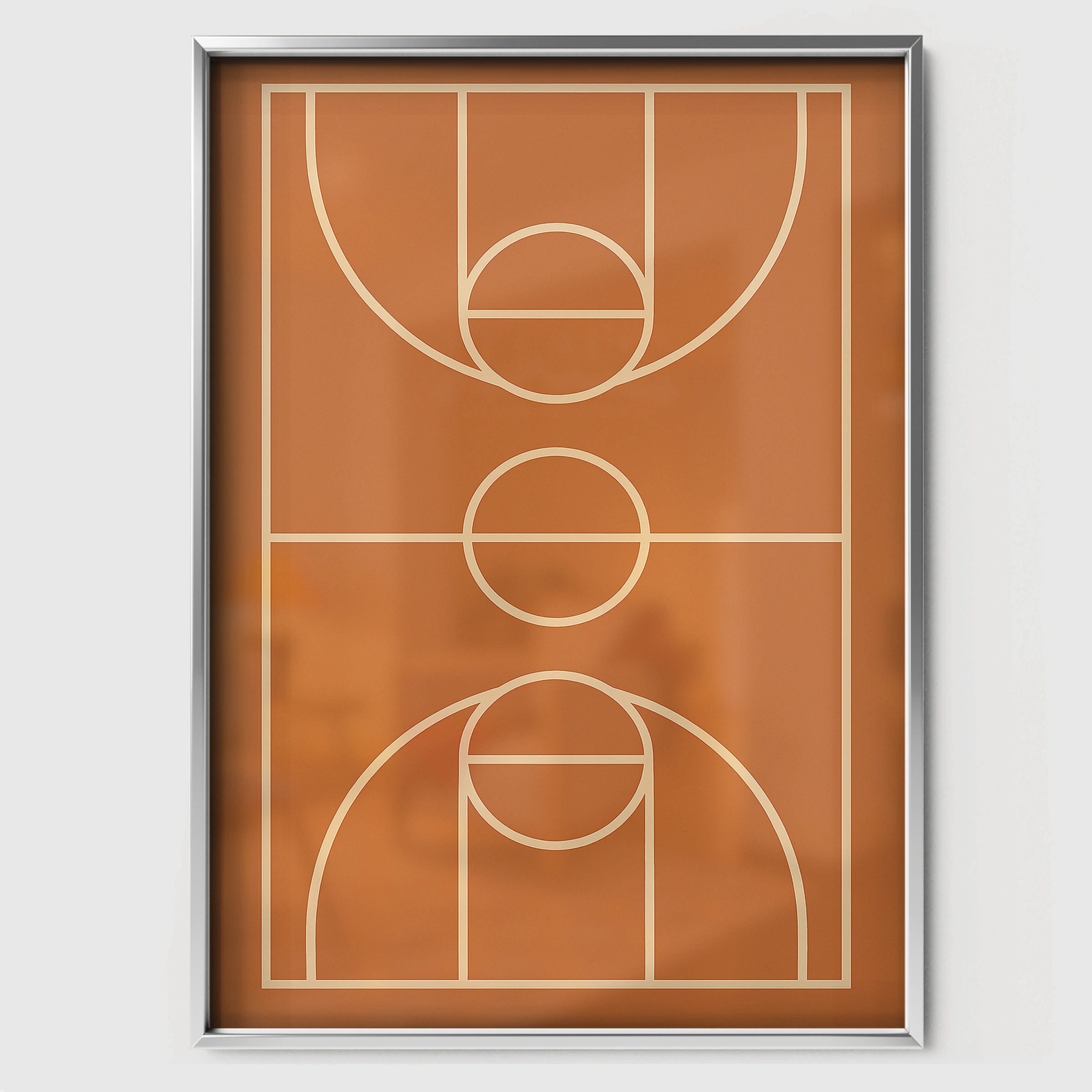 Basketball Court Two Nursery Print - white framed nursery wall art print