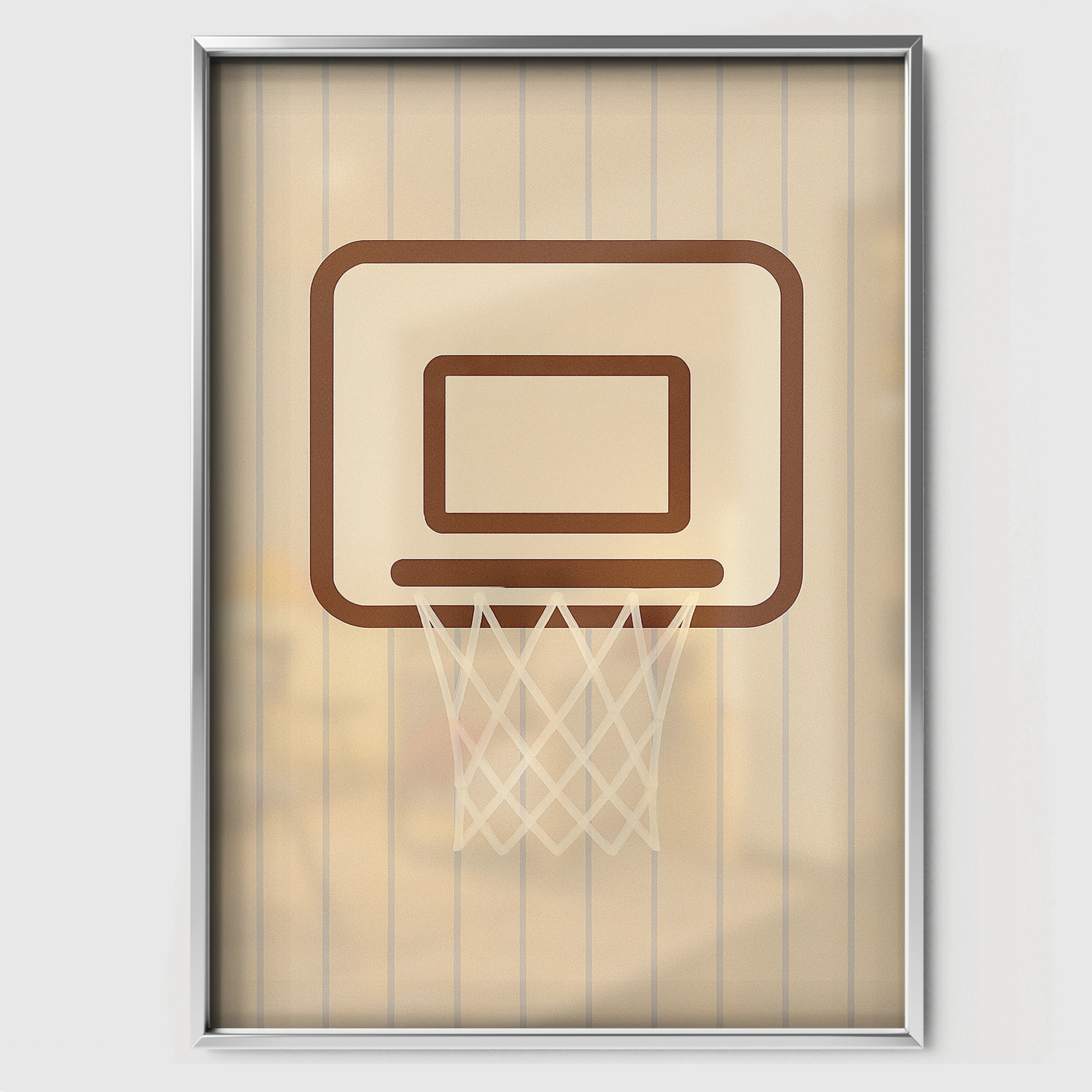 Basketball Hoop Nursery Print - white framed nursery wall art print