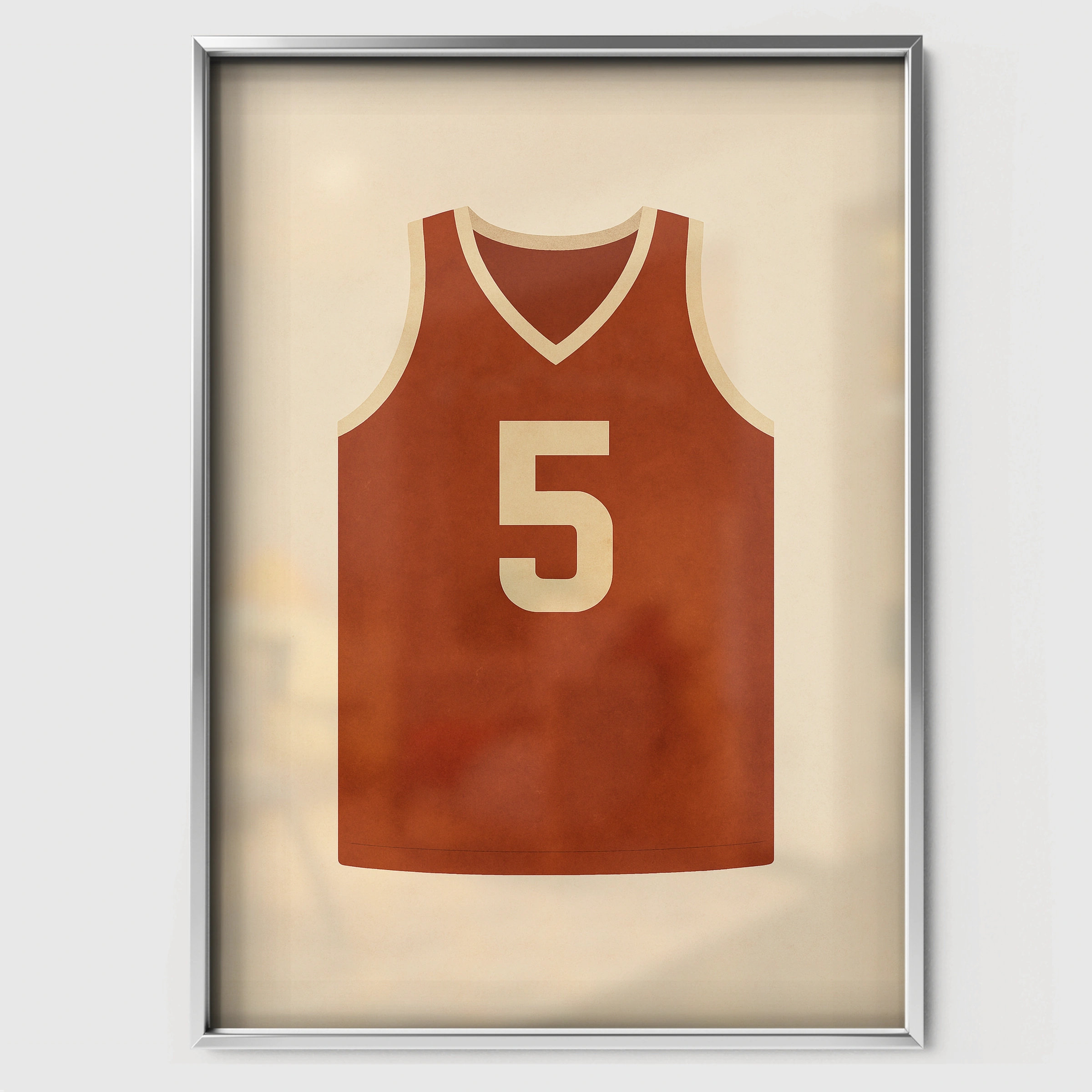 Basketball Jersey Nursery Print - white framed nursery wall art print