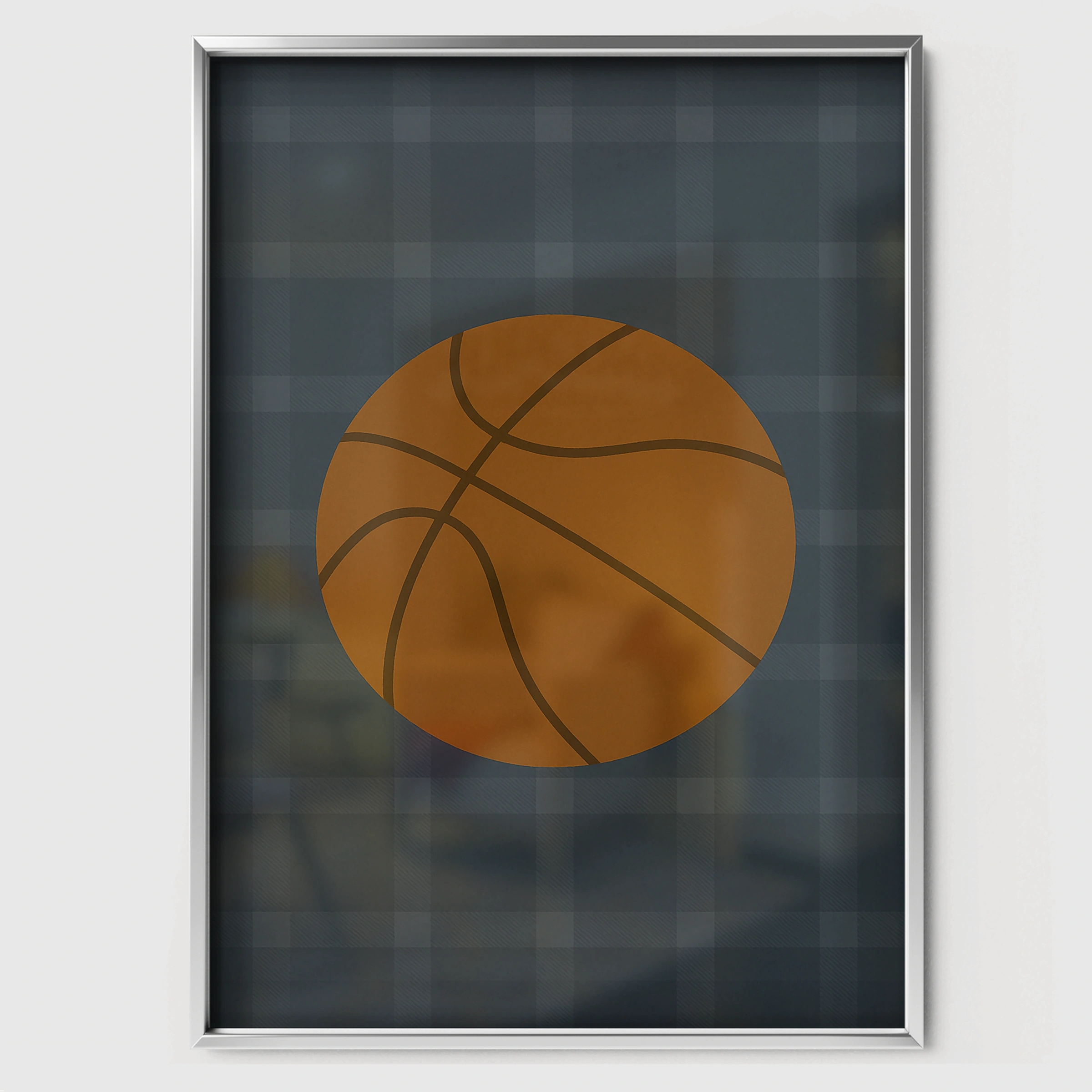 Basketball Three Nursery Print - white framed nursery wall art print