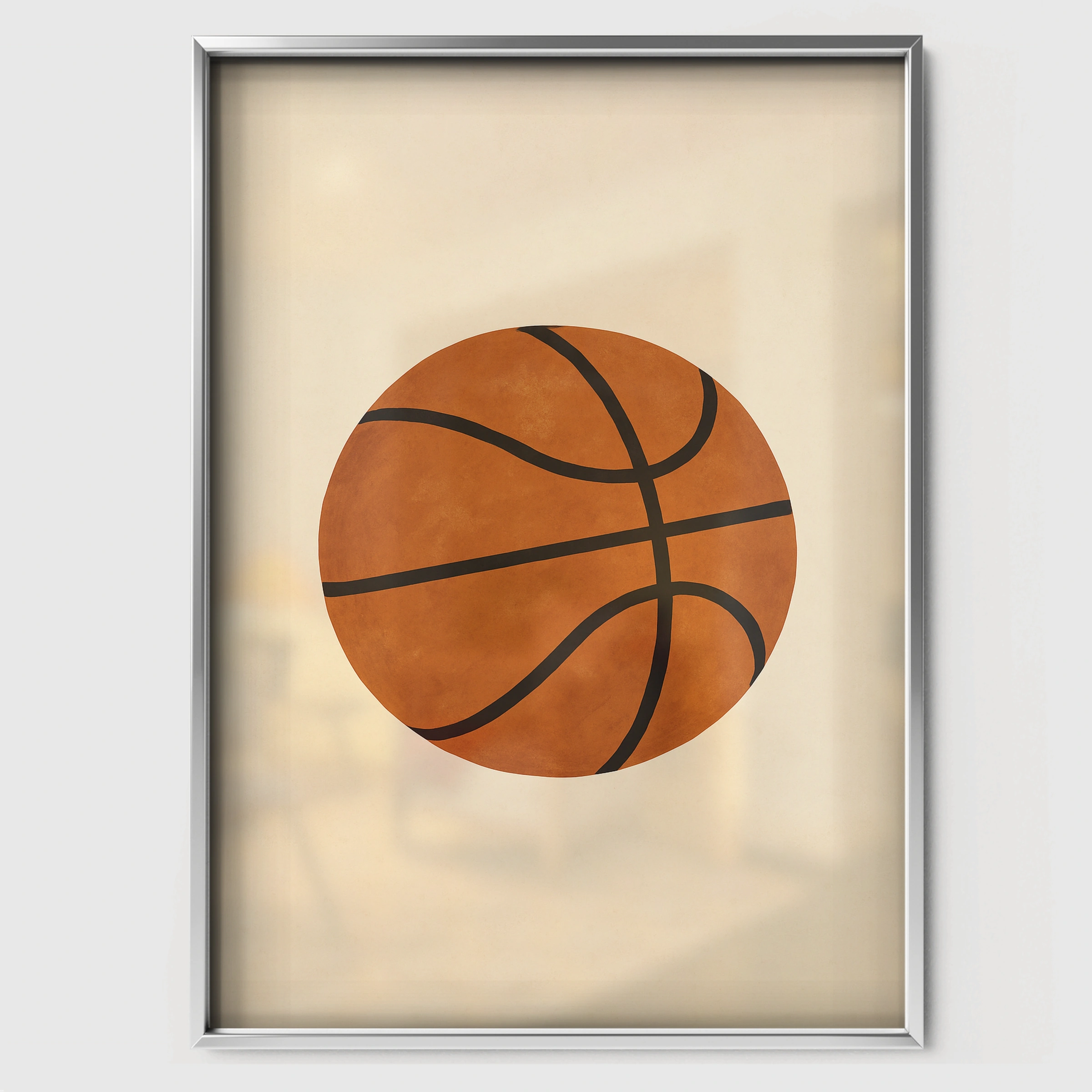 Basketball Two Nursery Print - white framed nursery wall art print
