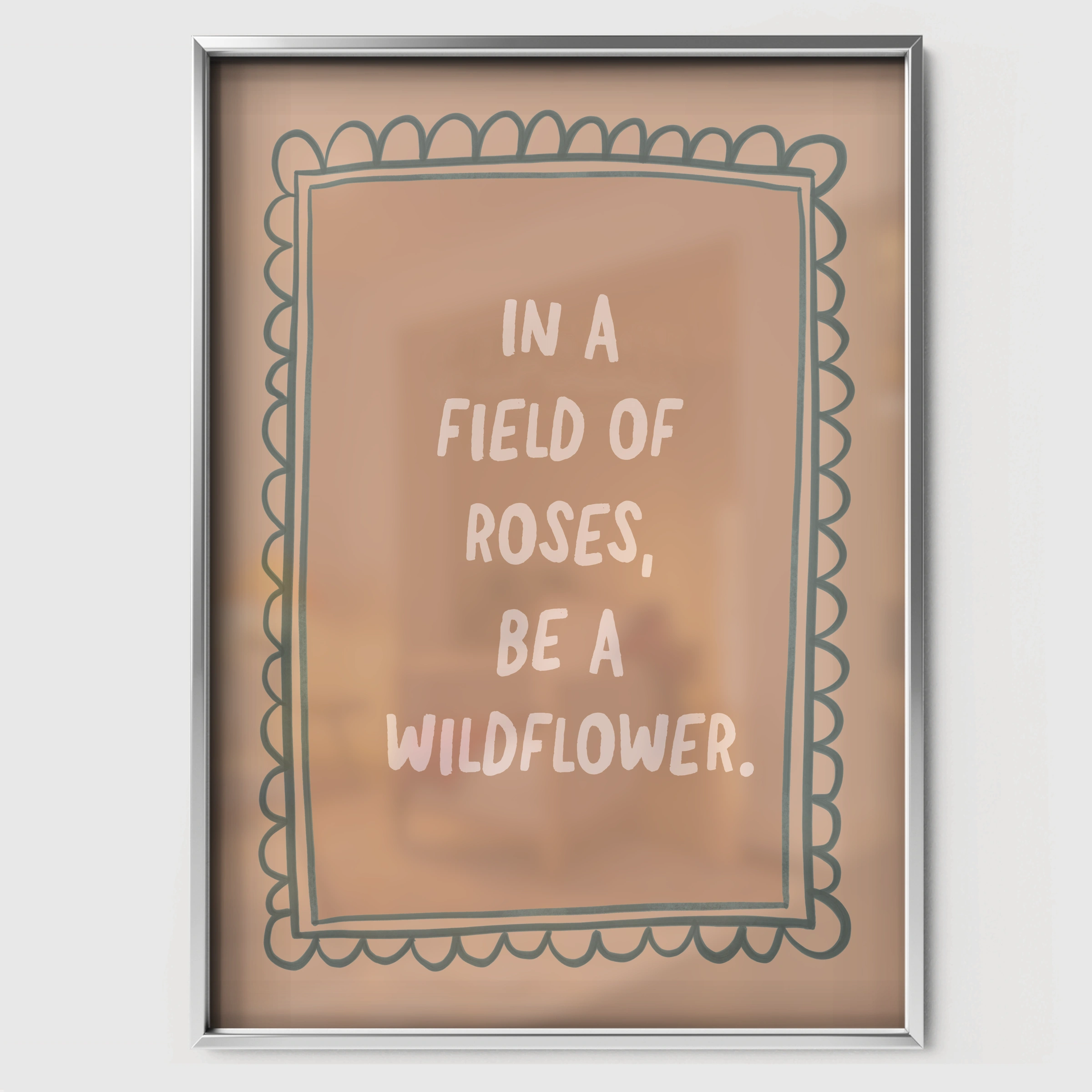 Be A Wildflower Nursery Print - white framed nursery wall art print