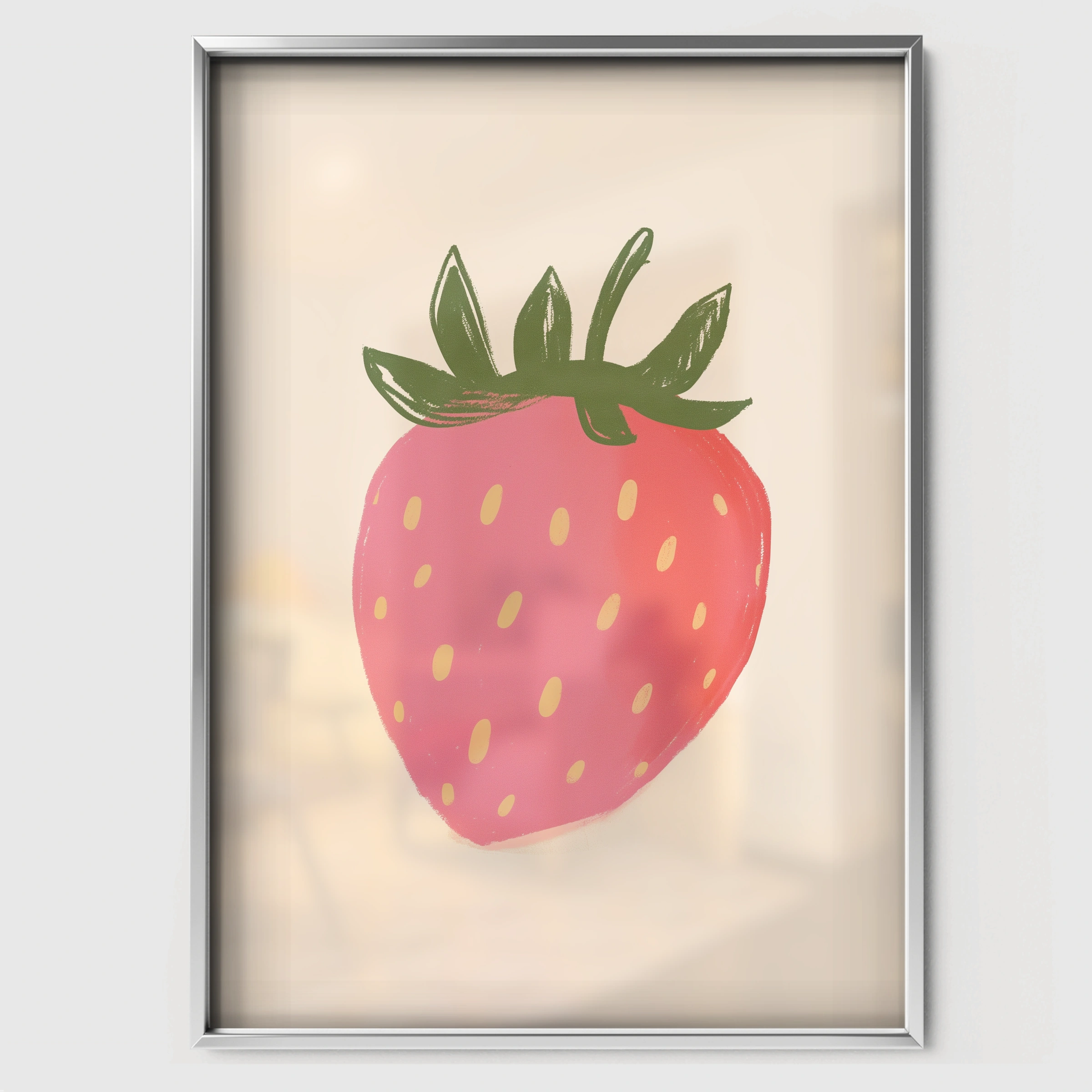 Big Strawberry Nursery Print - white framed nursery wall art print