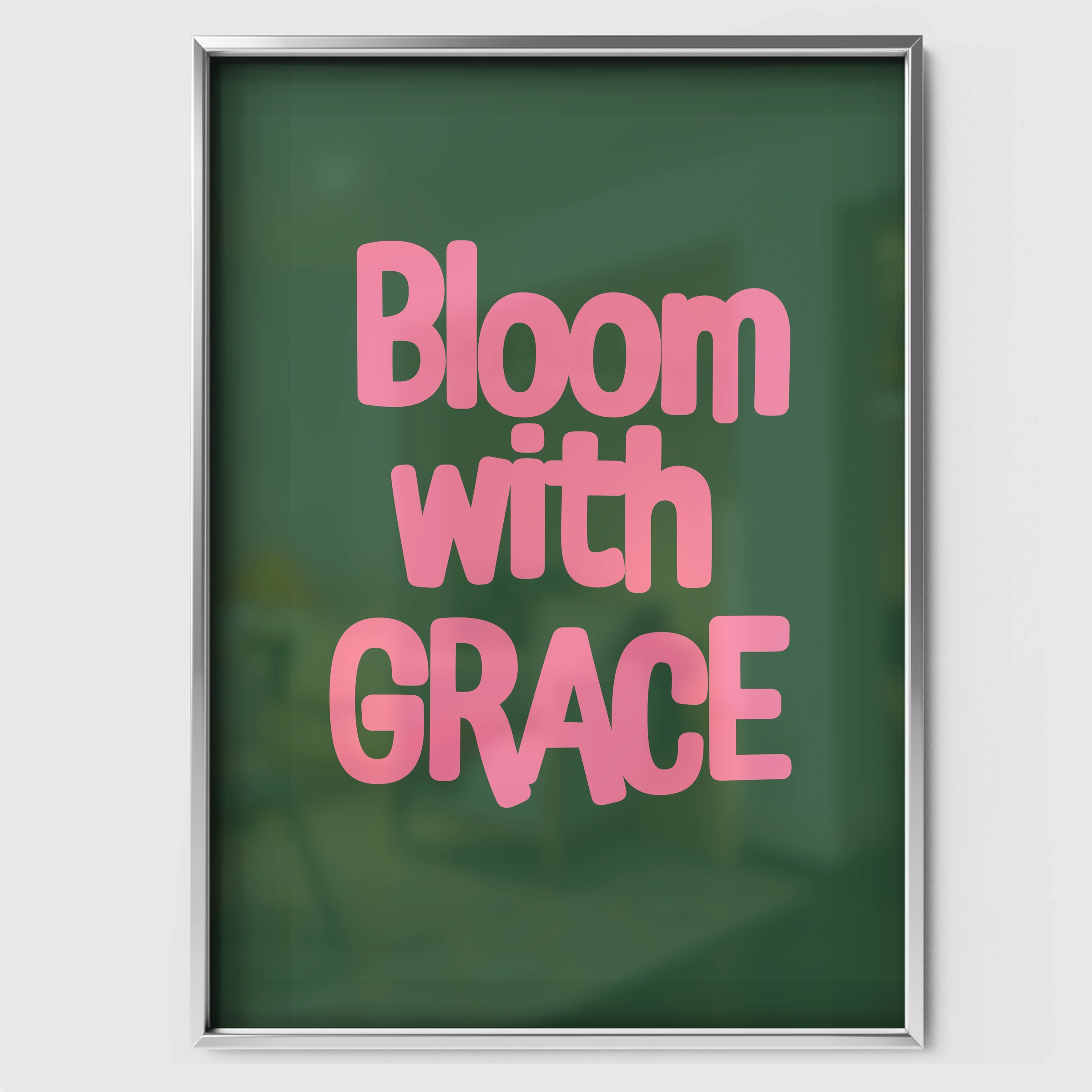 Bloom With Grace Nursery Print - white framed nursery wall art print