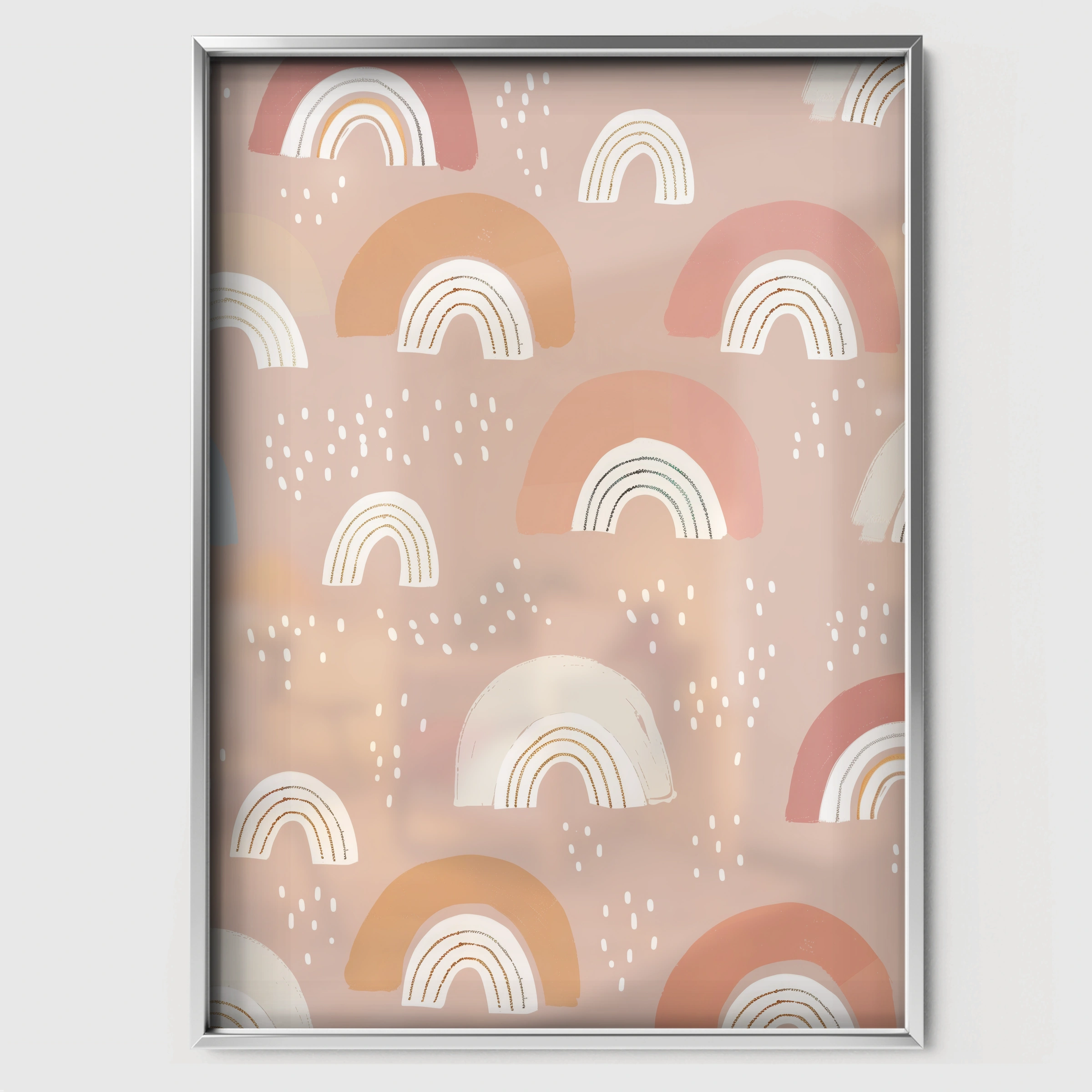 Boho Rainbow Set Nursery Print - white framed nursery wall art print