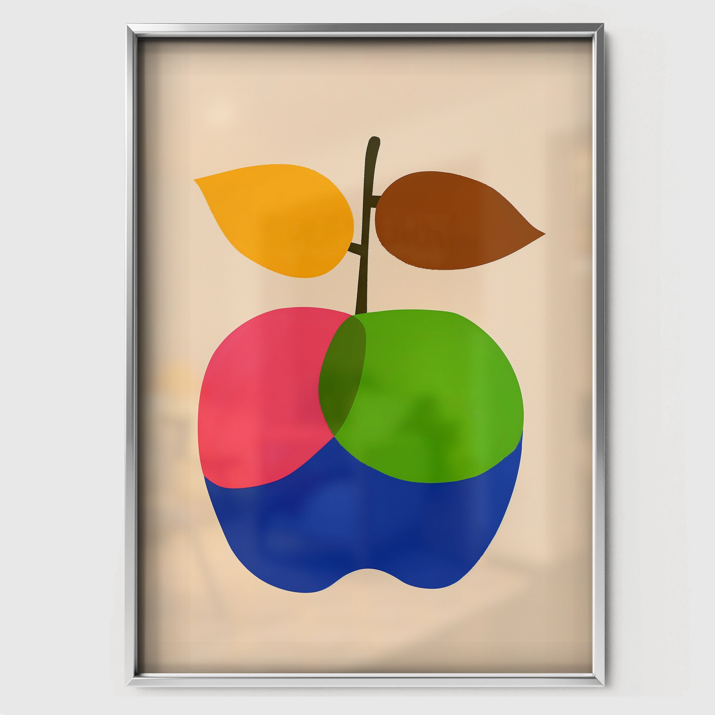 Bold Apple Nursery Print - white framed nursery wall art print