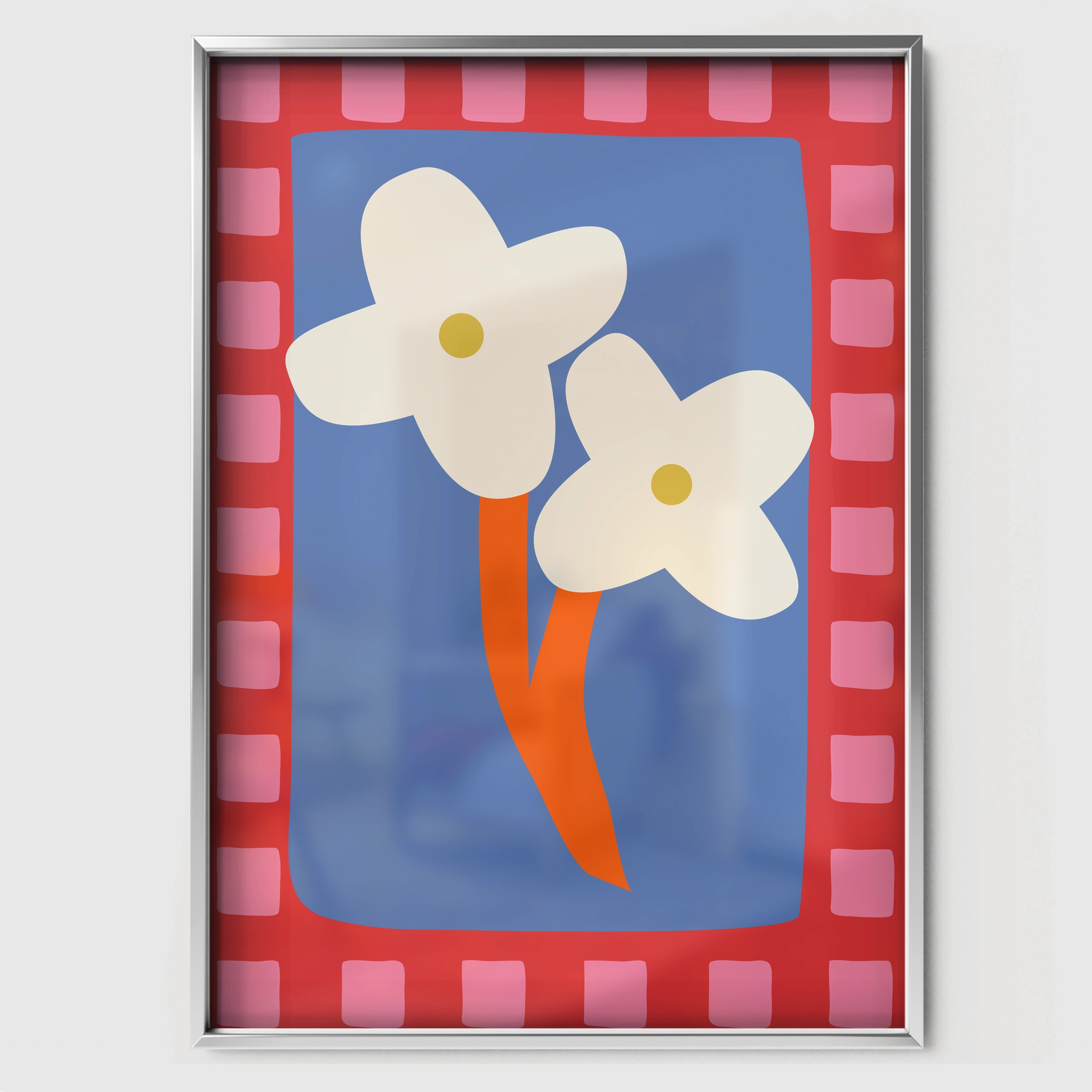 Bold Blooms Nursery Print - white framed nursery wall art print