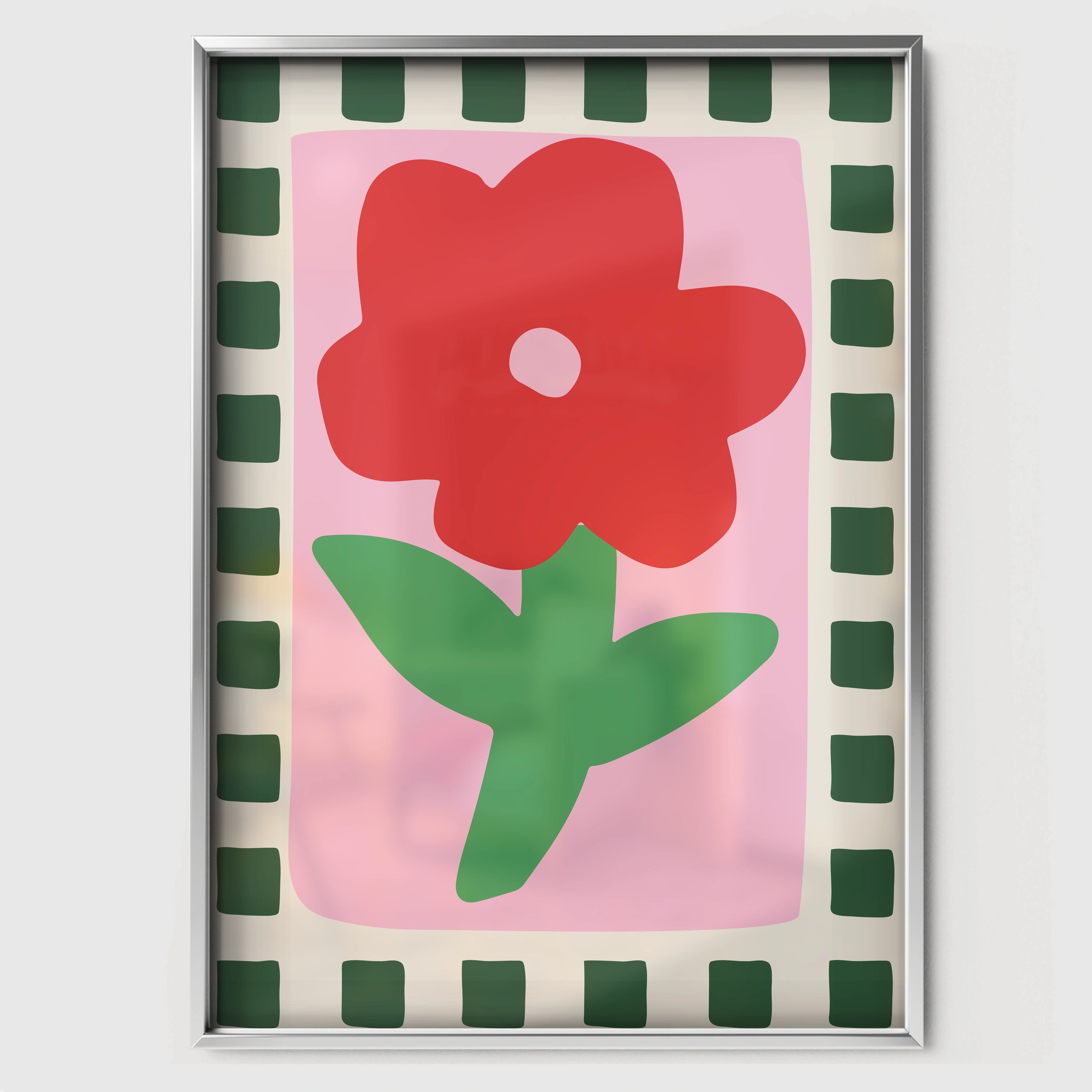 Bold Flower Nursery Print - white framed nursery wall art print