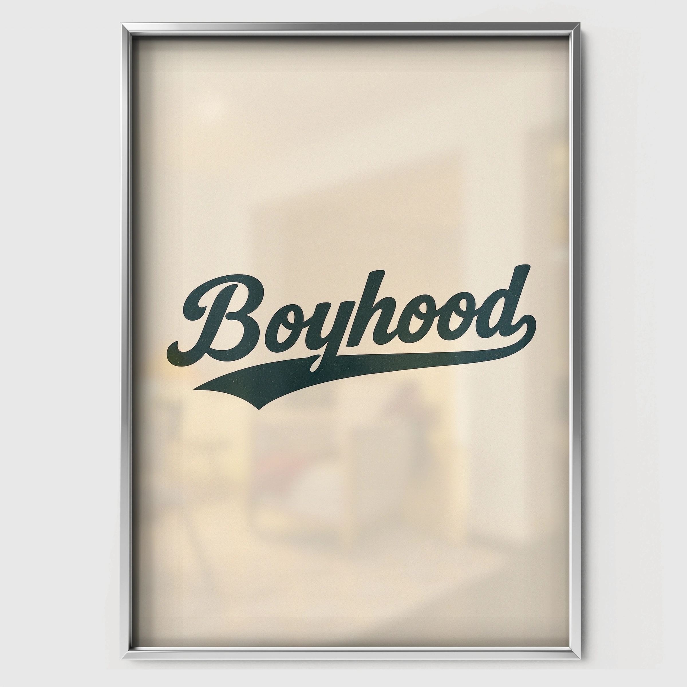 Boyhood Script Nursery Print - white framed nursery wall art print