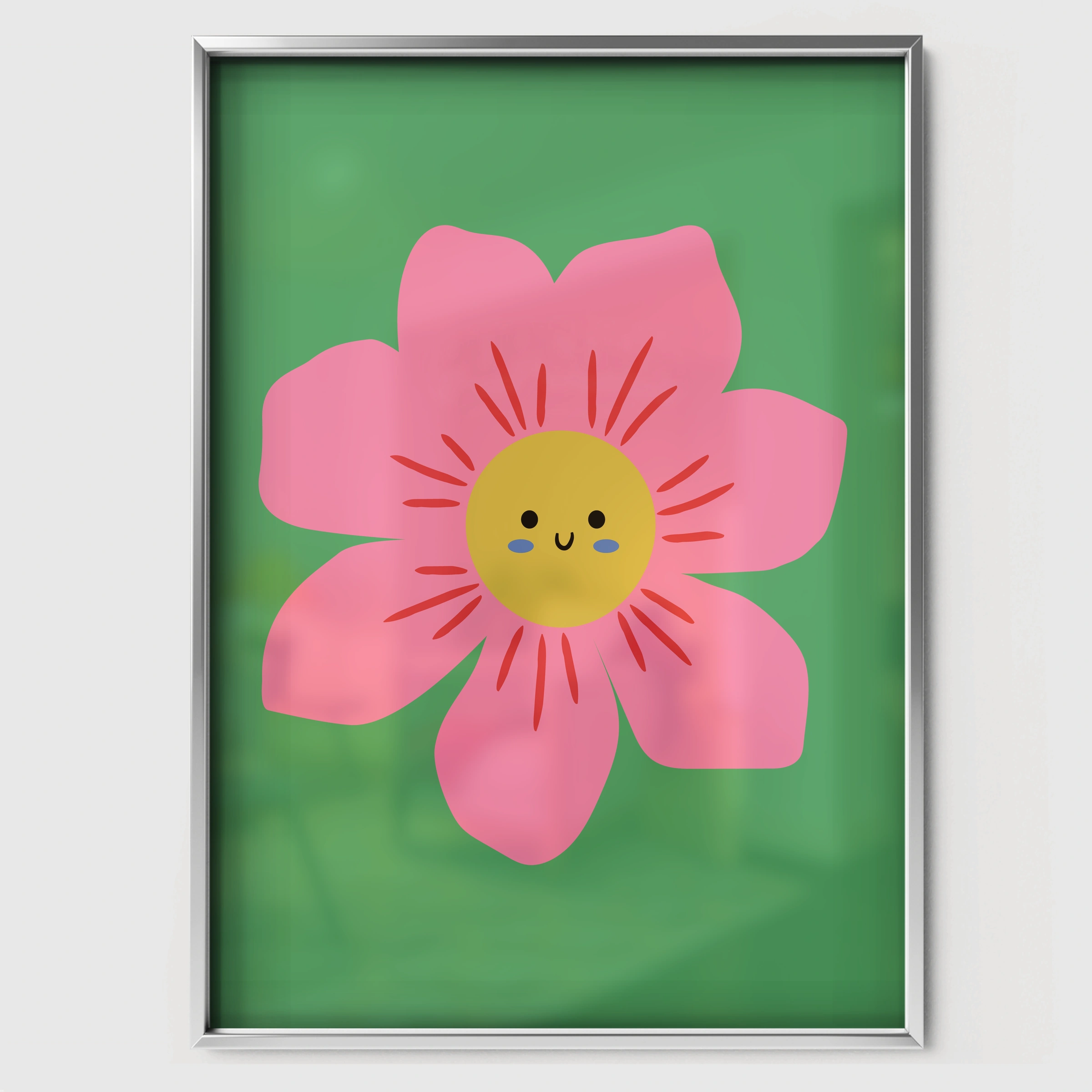 Bright Flower Nursery Print - white framed nursery wall art print