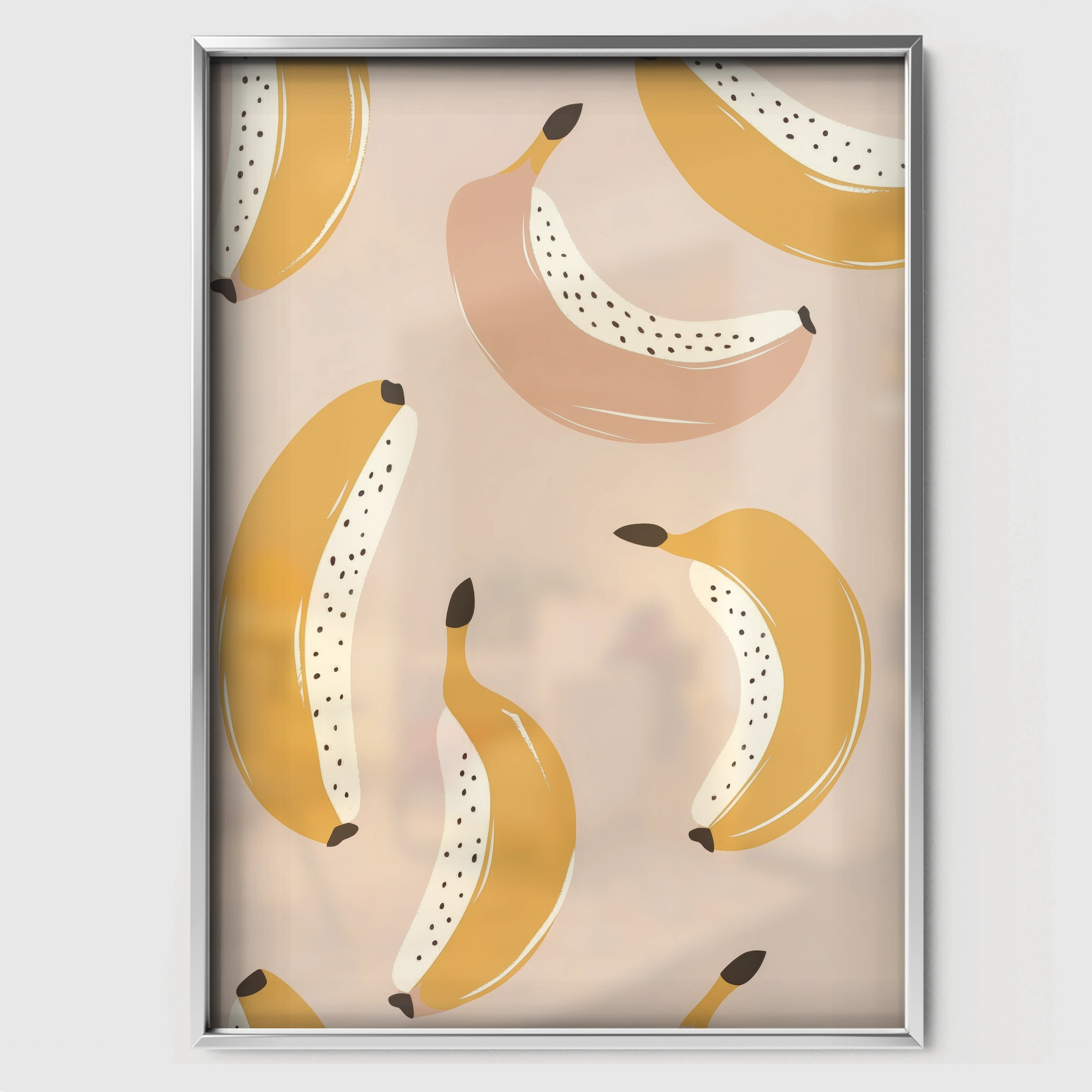 Bunch of Bananas Nursery Print - white framed nursery wall art print