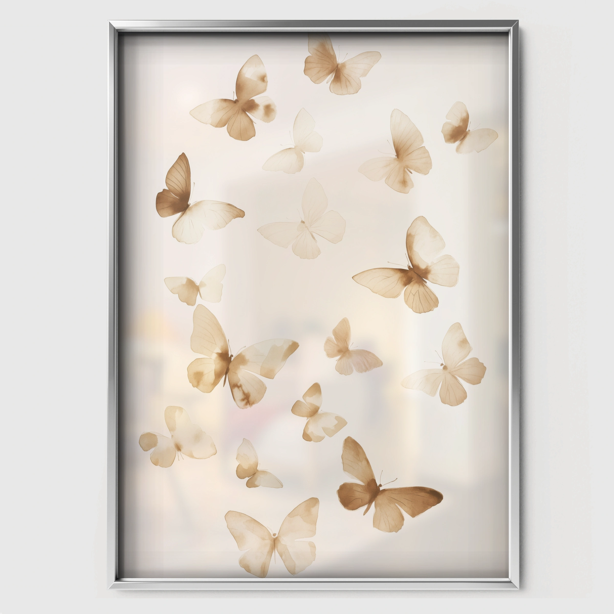 Butterflies Nursery Print - white framed nursery wall art print