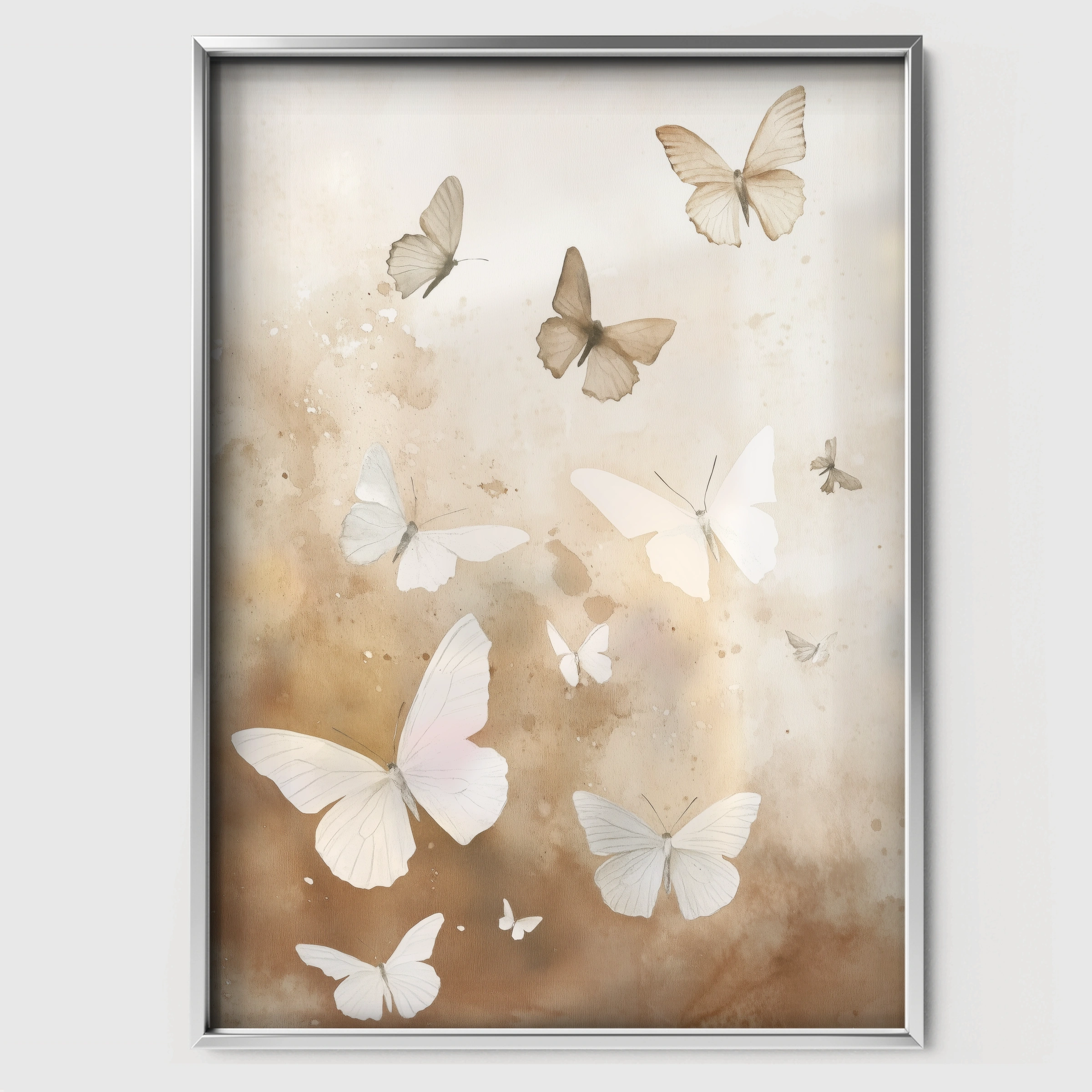 Butterfly Cloud Nursery Print - white framed nursery wall art print