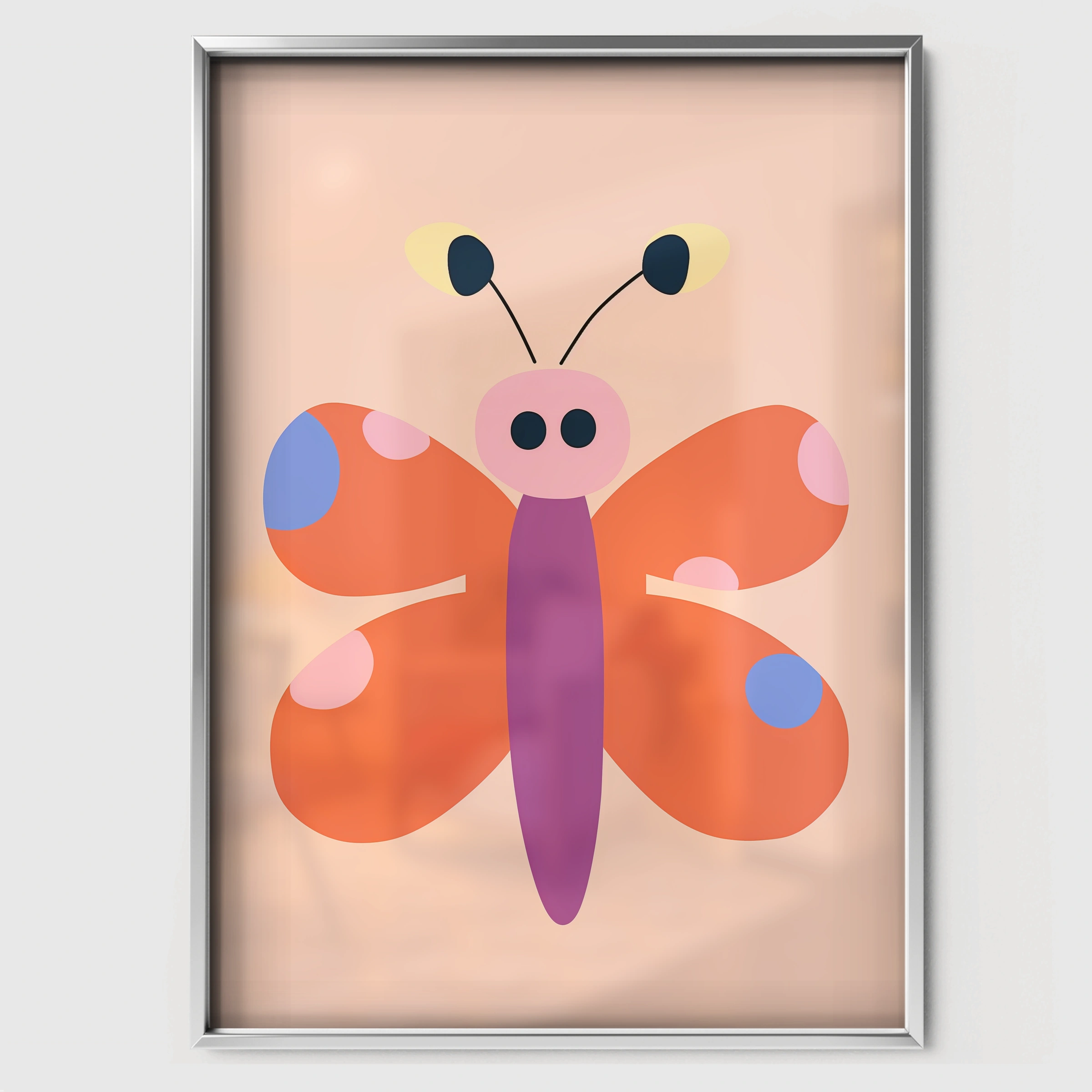 Butterfly Nursery Print - white framed nursery wall art print