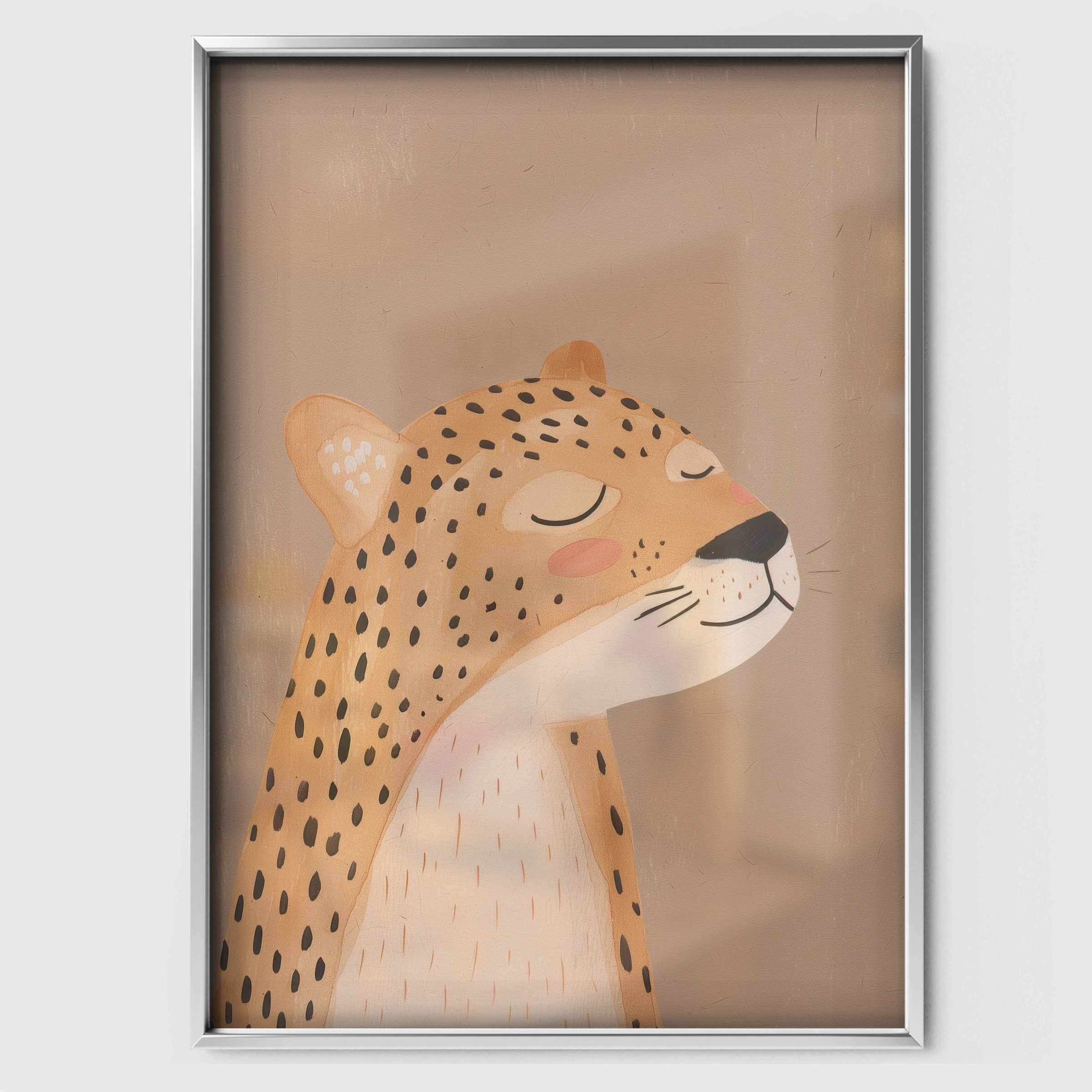 Cheetah Cub Nursery Print - white framed nursery wall art print