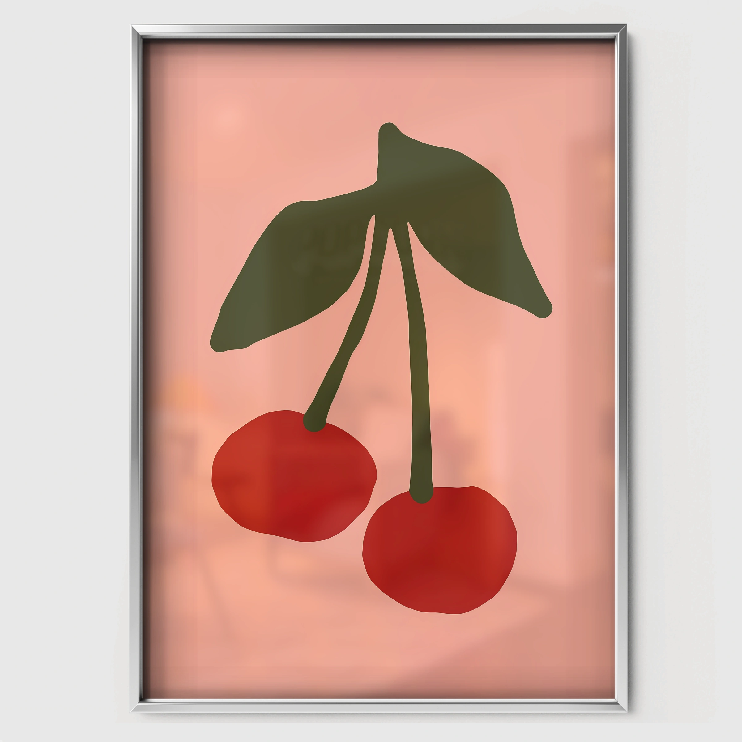 Cherries Nursery Print - white framed nursery wall art print