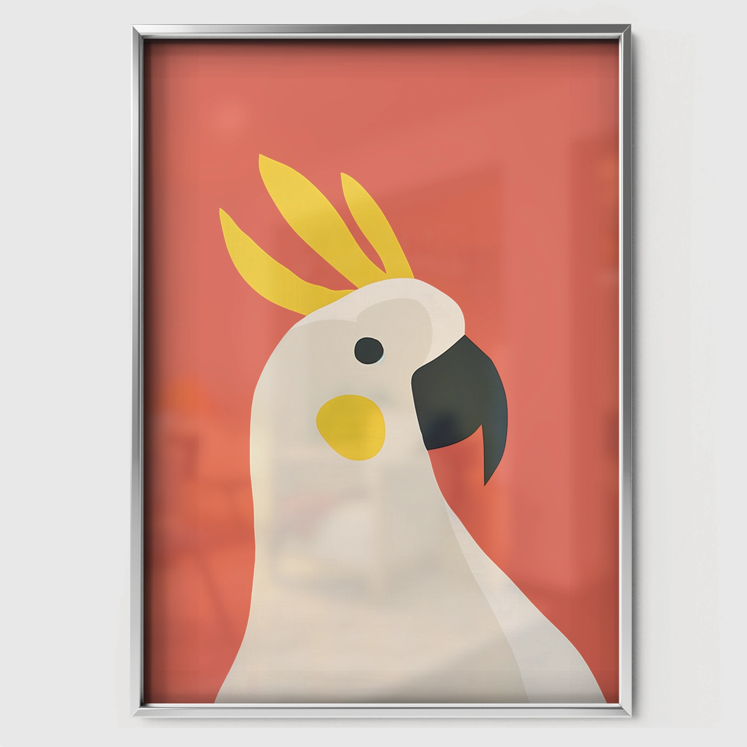 Cockatoo Nursery Print - white framed nursery wall art print