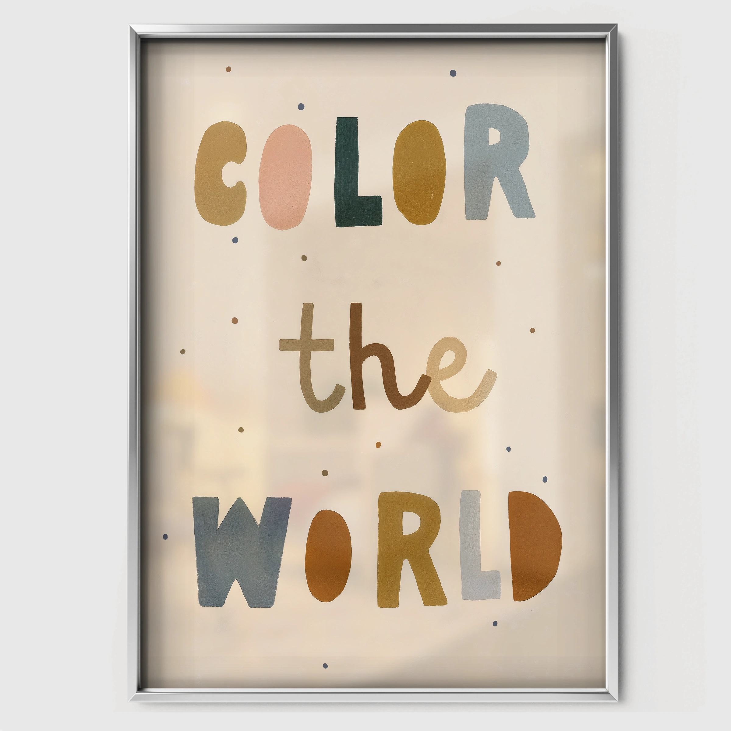Color The World Nursery Print - white framed nursery wall art print