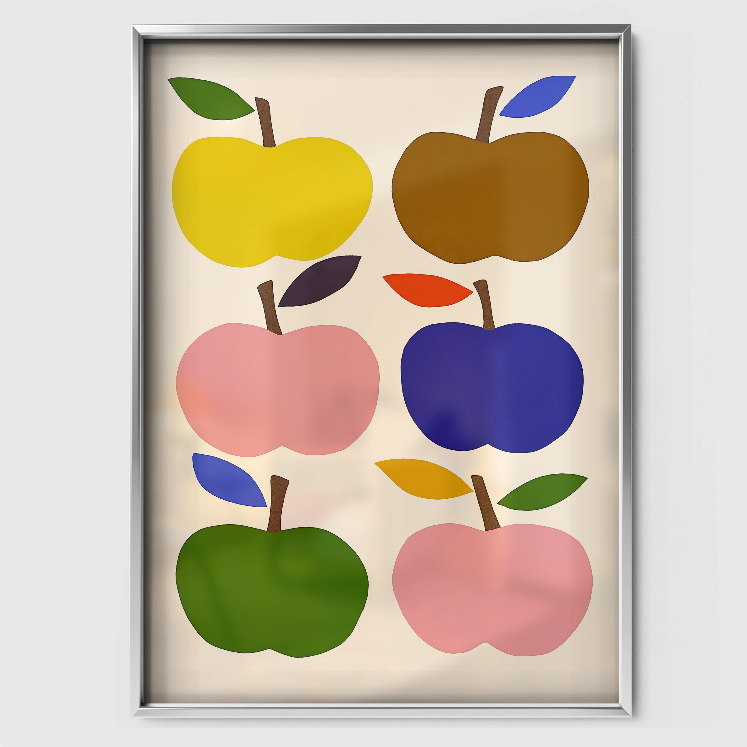 Colourful Apples Nursery Print - white framed nursery wall art print