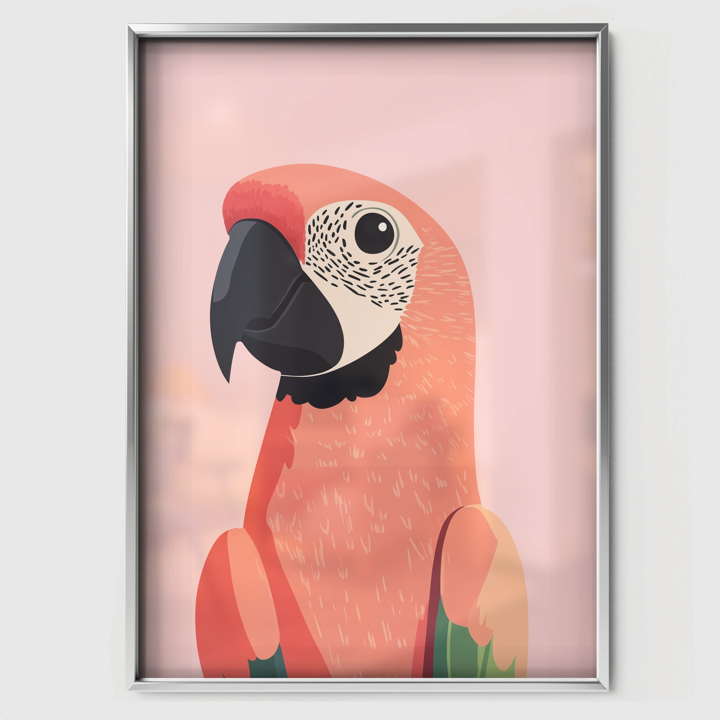 Colourful Parrot Nursery Print - white framed nursery wall art print