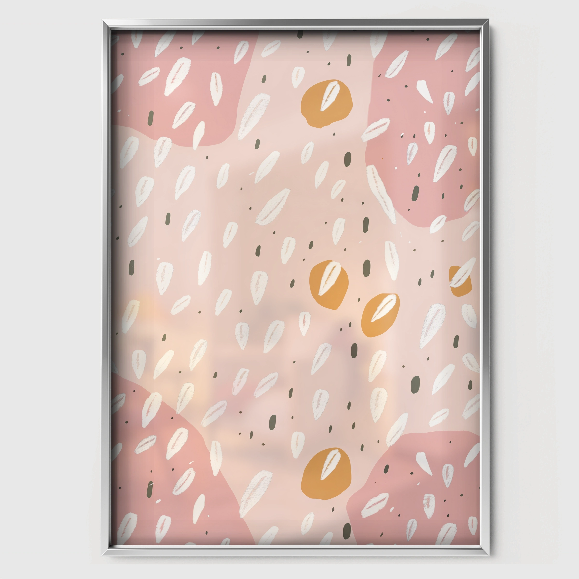 Confetti Dots Nursery Print - white framed nursery wall art print