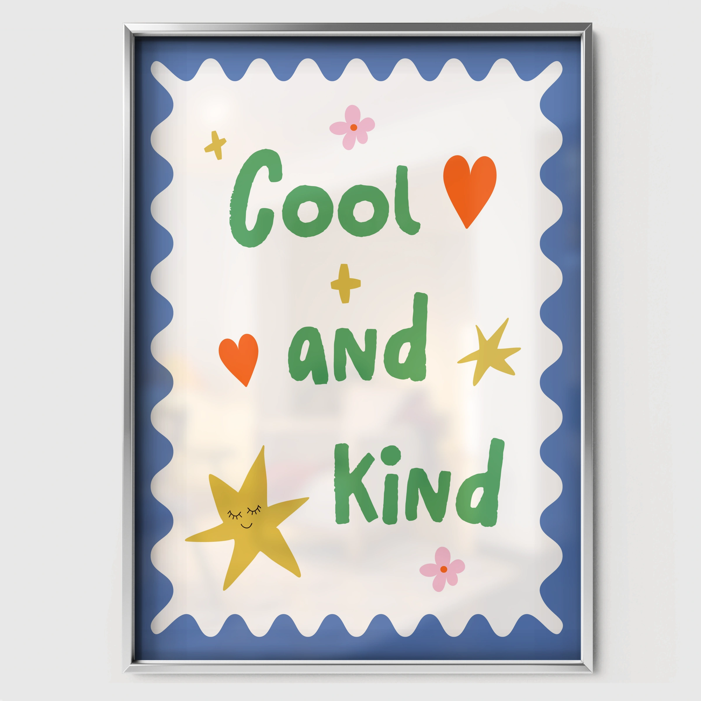 Cool And Kind Nursery Print - white framed nursery wall art print