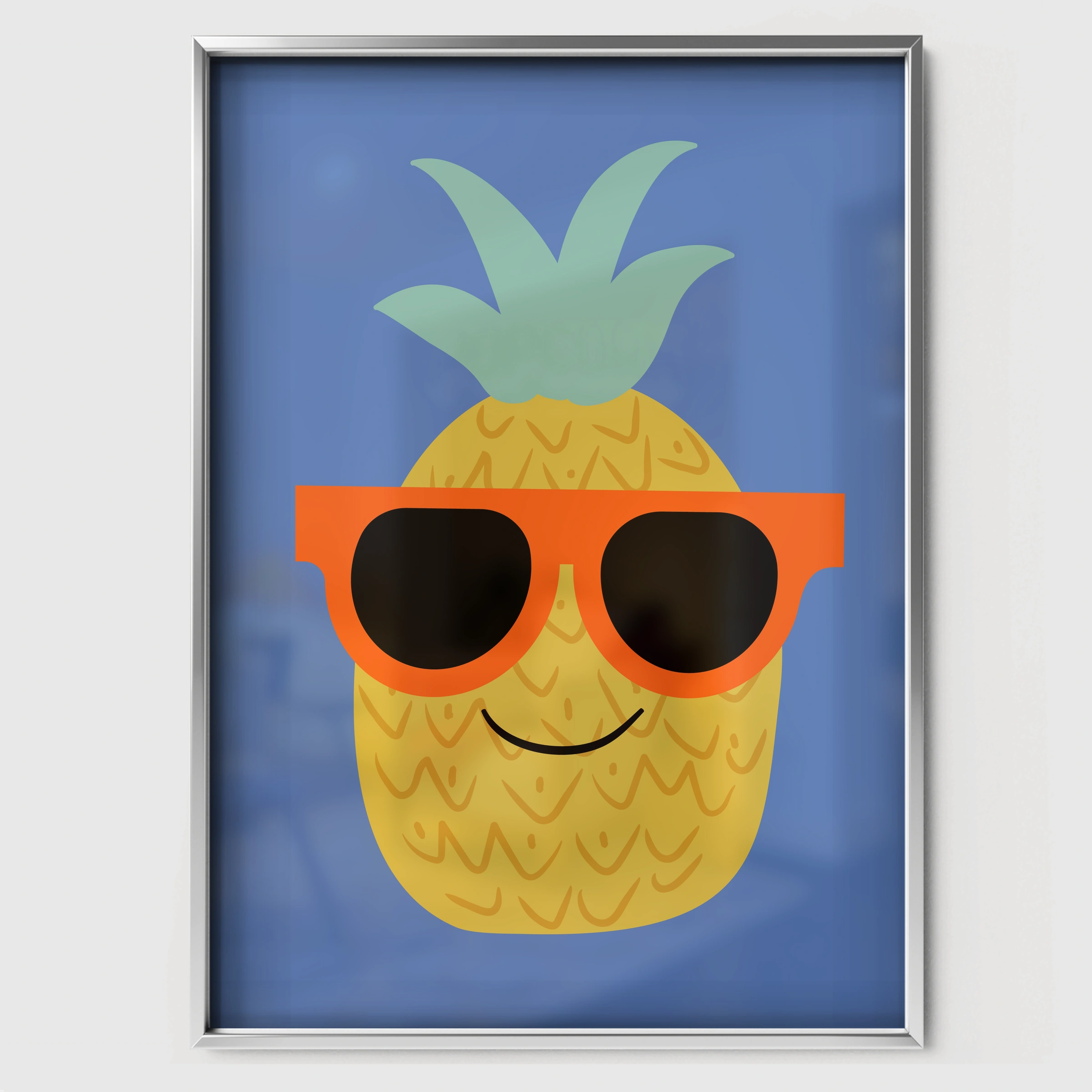Cool Pineapple Nursery Print - white framed nursery wall art print
