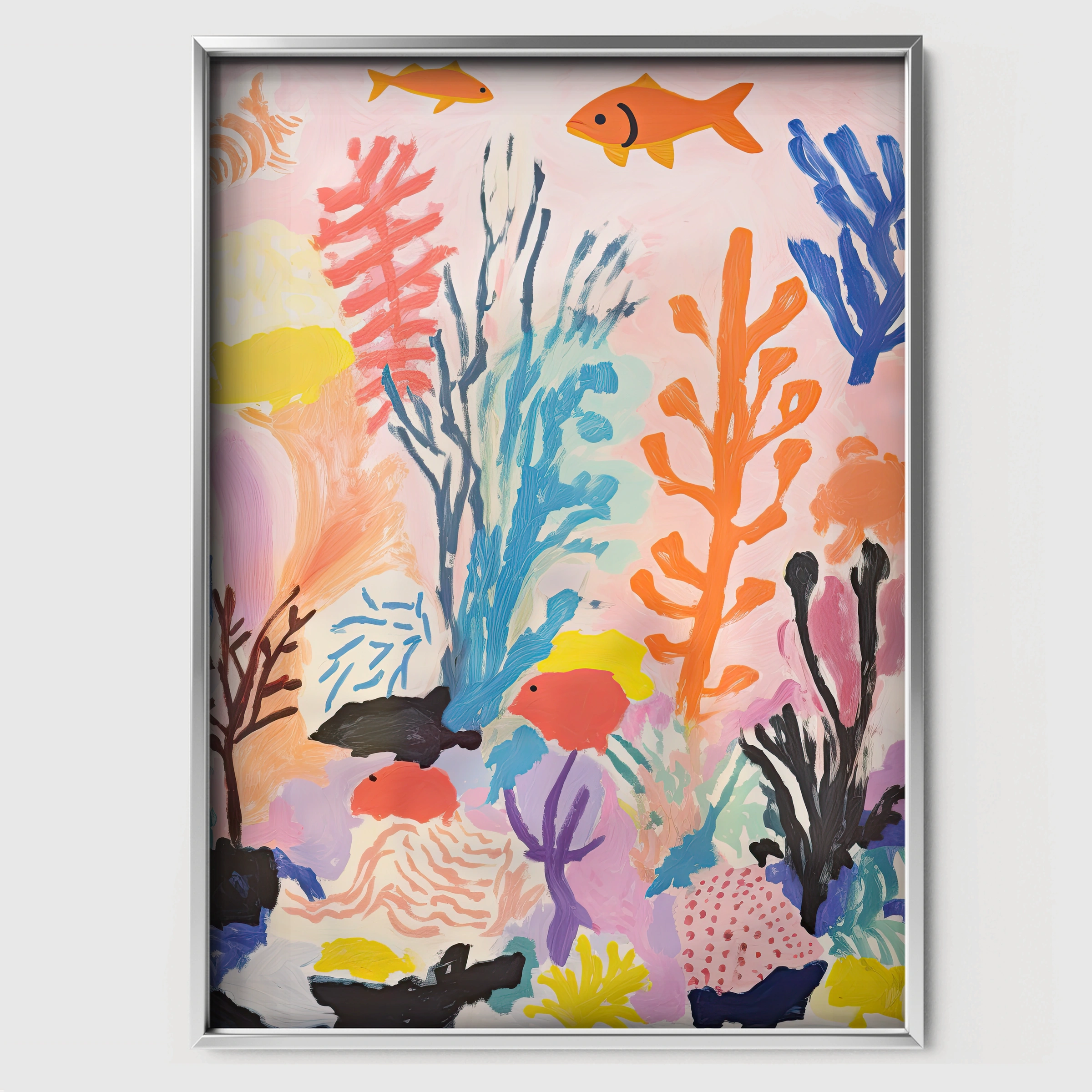 Coral Garden Nursery Print - white framed nursery wall art print