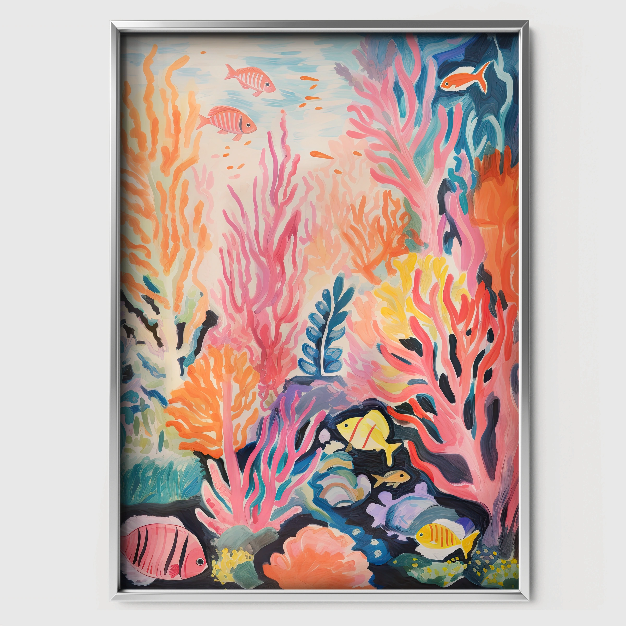 Coral Reef Nursery Print - white framed nursery wall art print