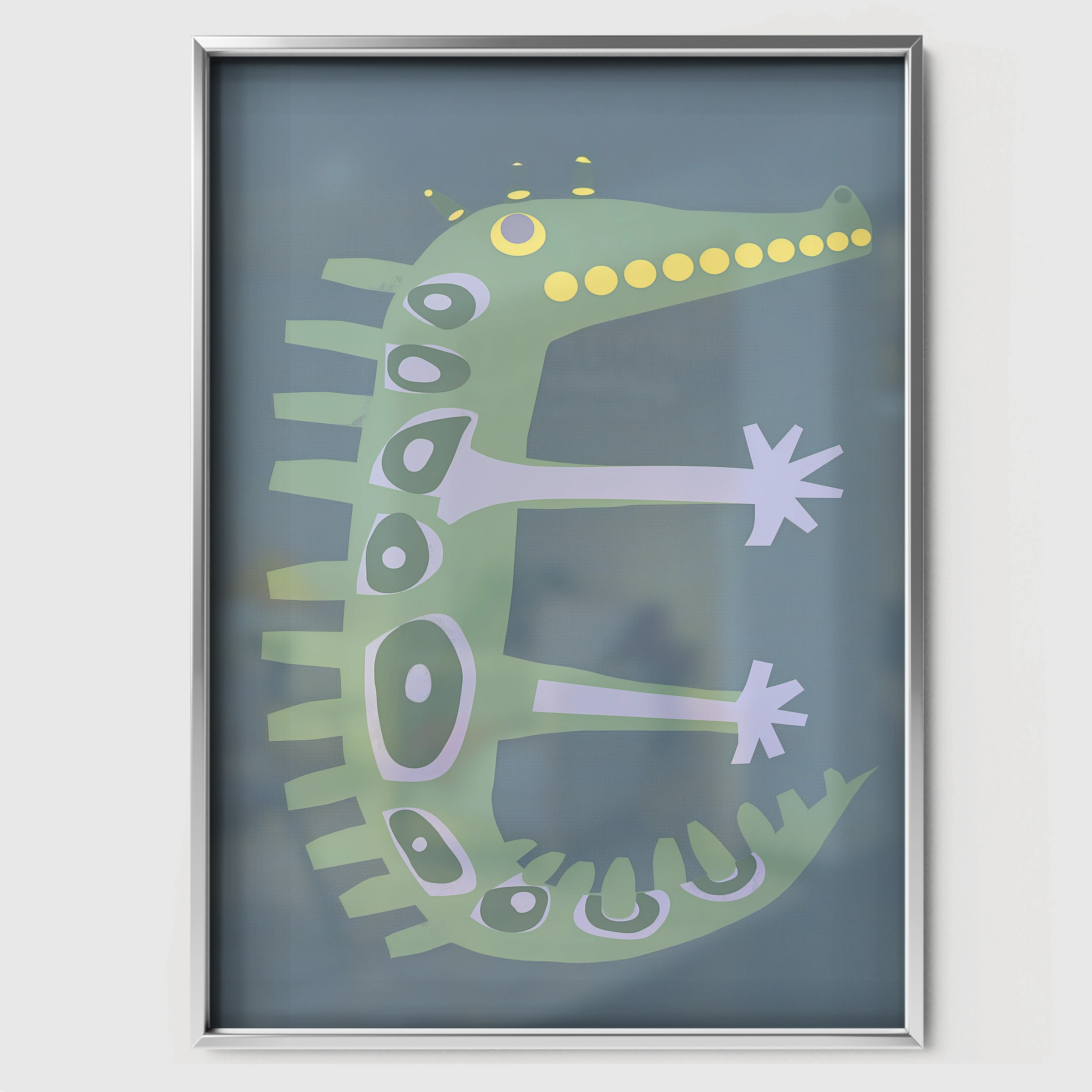 Crocodile Letter Nursery Print - white framed nursery wall art print
