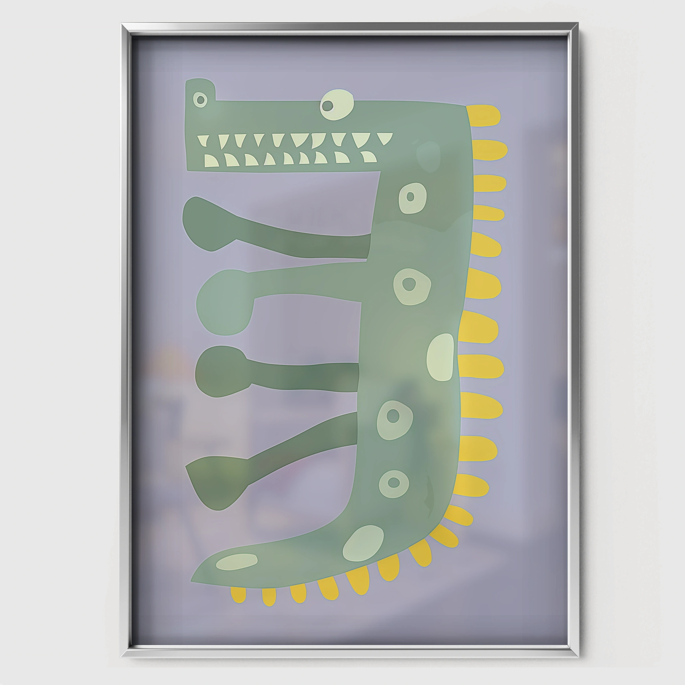 Crocodile Letter Two Nursery Print - white framed nursery wall art print