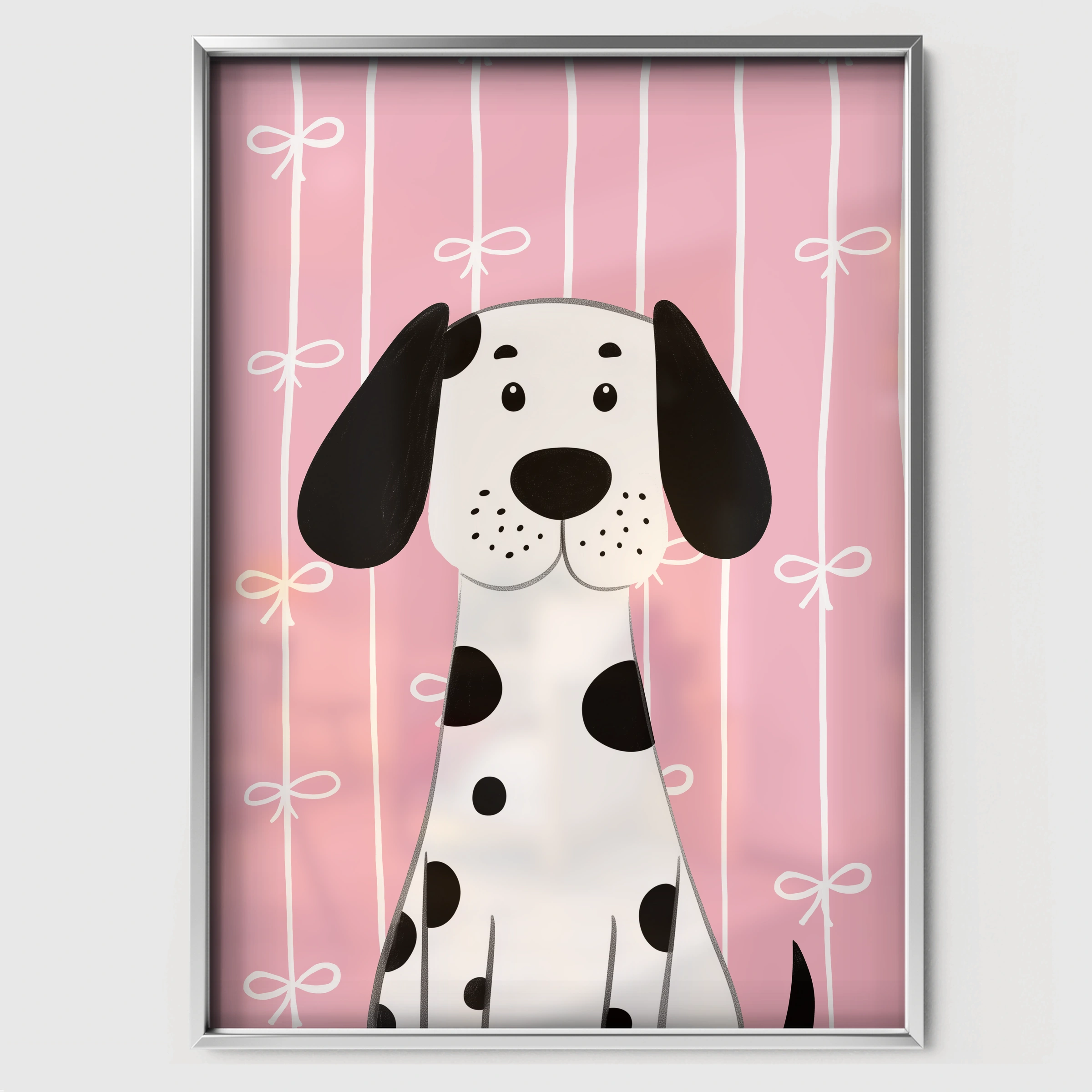 Dalmatian Puppy Nursery Print - white framed nursery wall art print