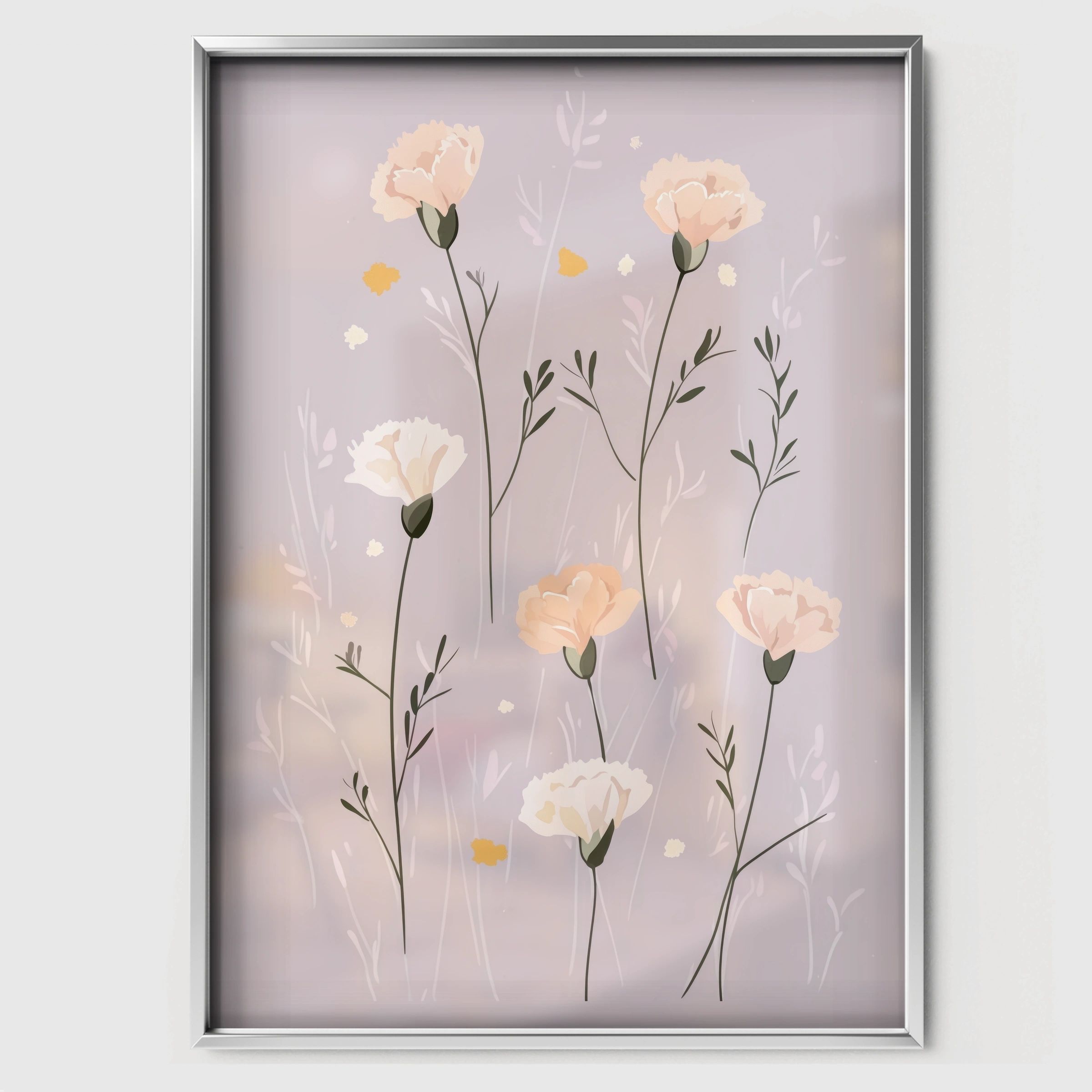 Dandelion Wishes Nursery Print - white framed nursery wall art print