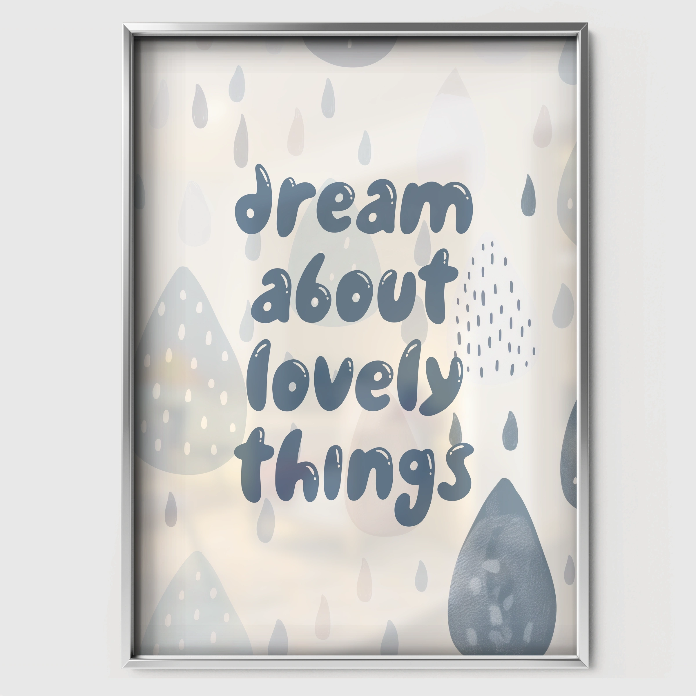 Dream About Lovely Things Nursery Print - white framed nursery wall art print