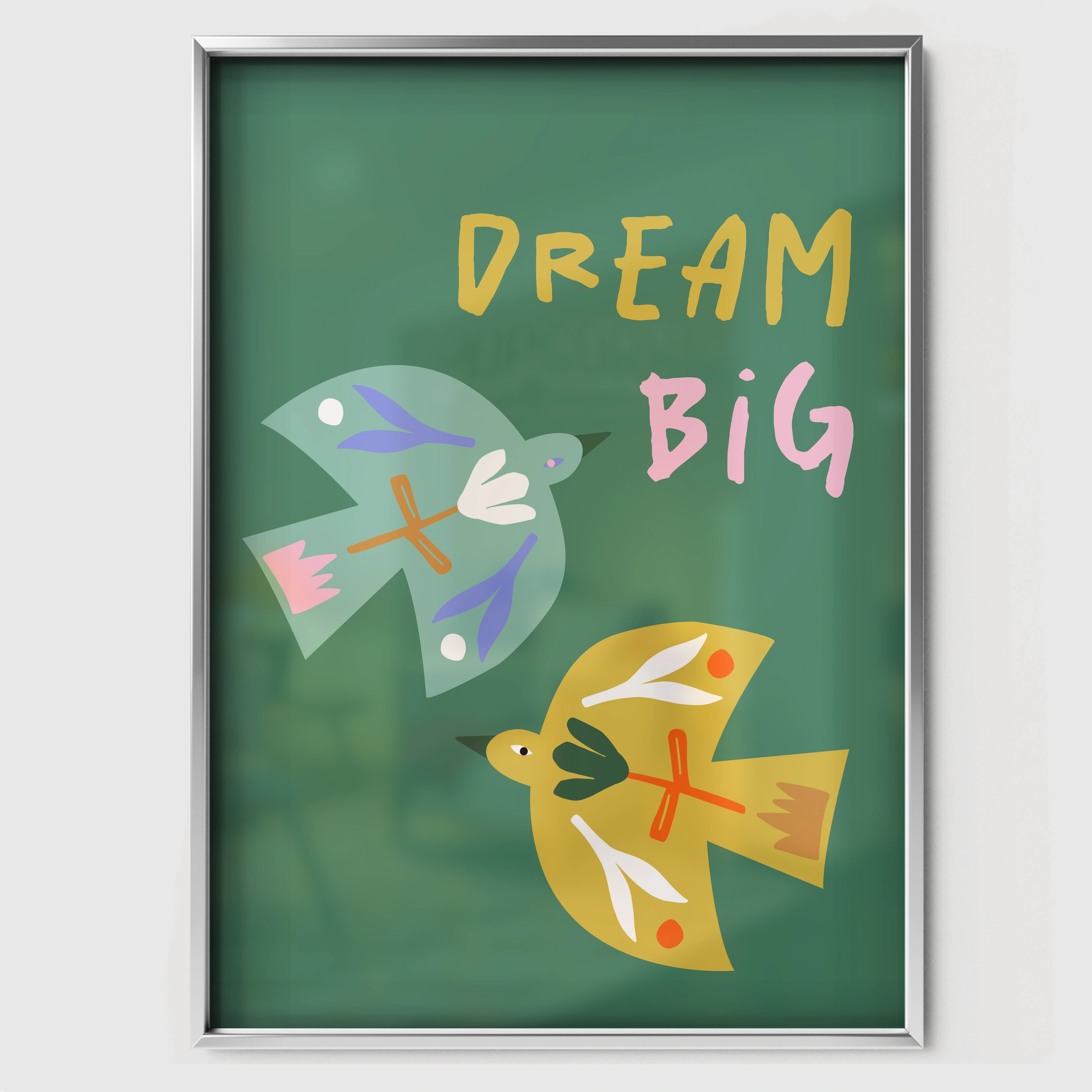 Dream Big Nursery Print - white framed nursery wall art print