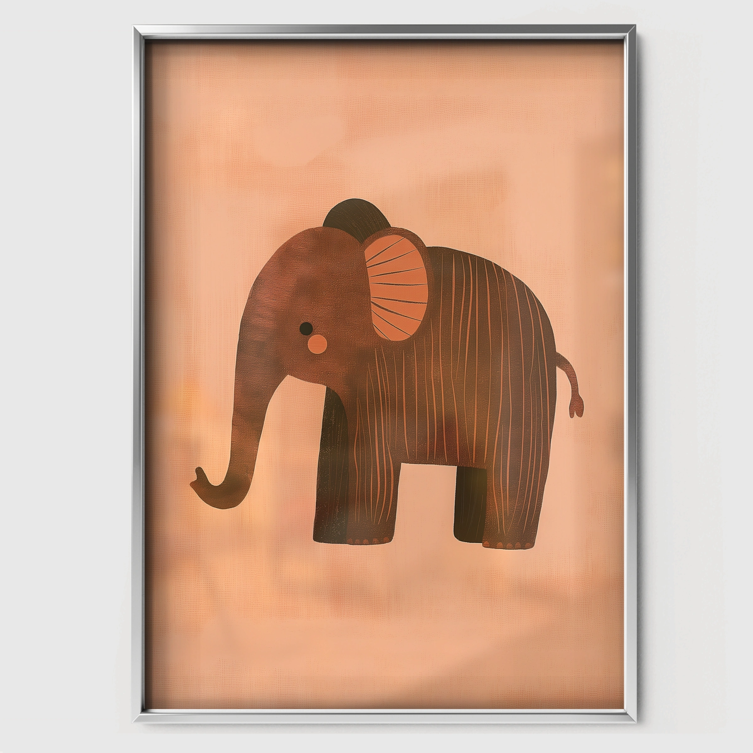 Elephant Nursery Print - white framed nursery wall art print