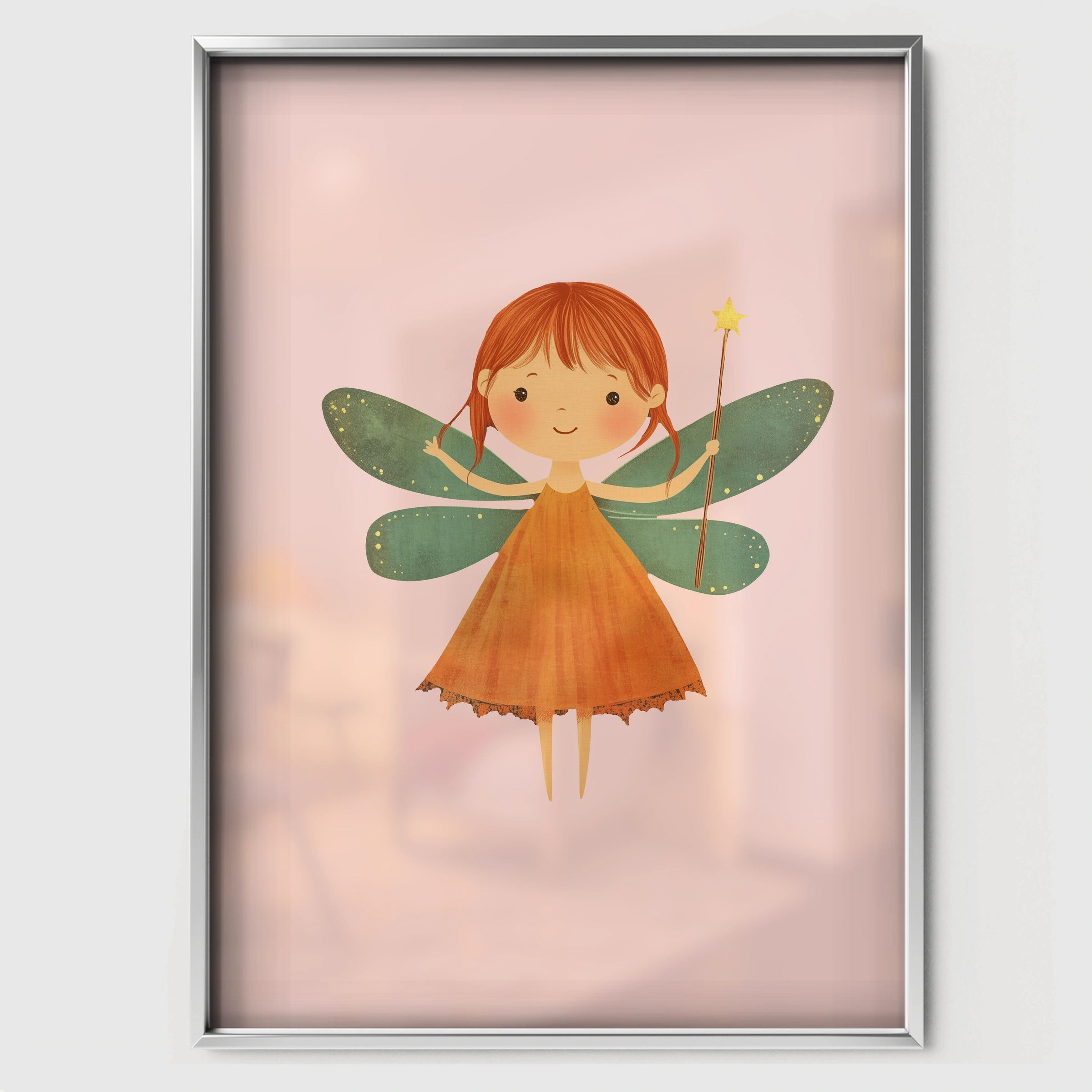 Fairy Girl Nursery Print - white framed nursery wall art print