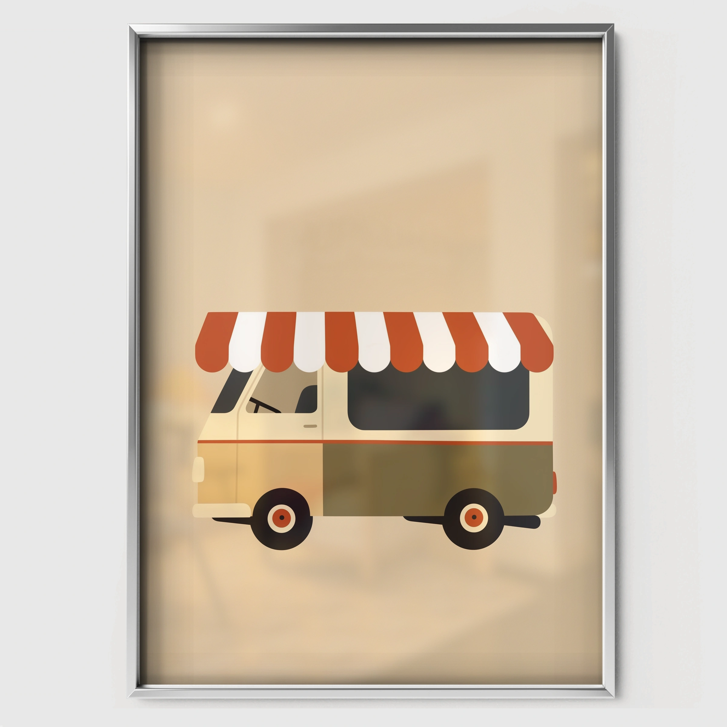 Food Truck Nursery Print - white framed nursery wall art print
