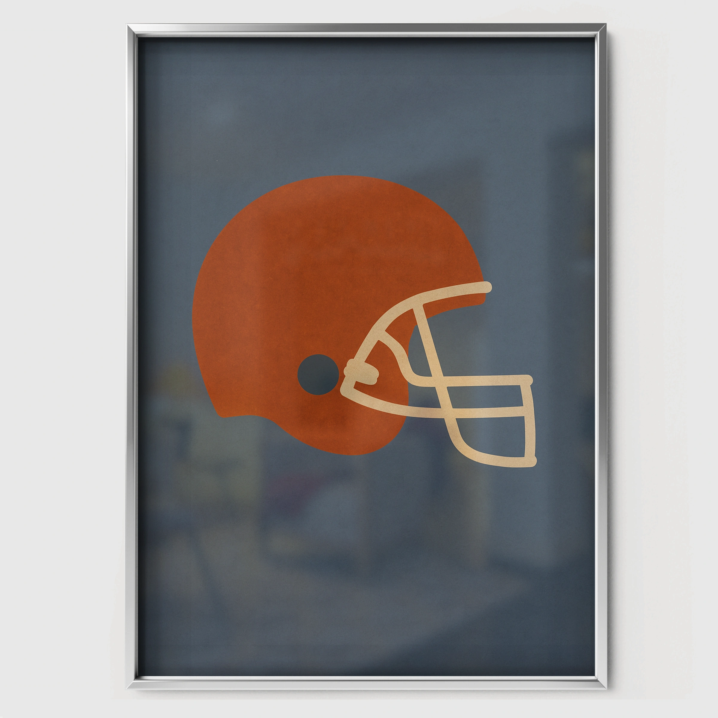 Football Helmet Nursery Print - white framed nursery wall art print