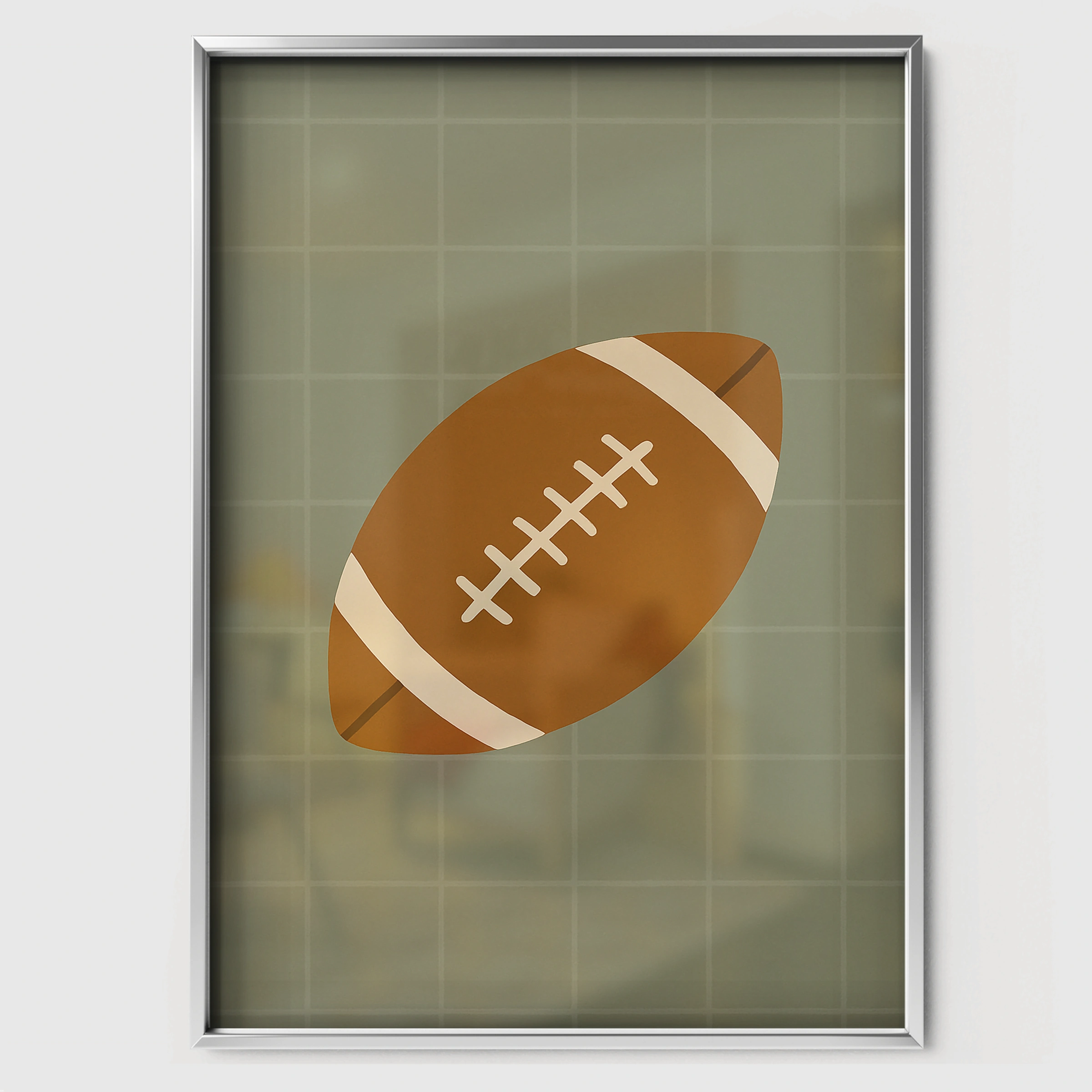 Football Three Nursery Print - white framed nursery wall art print