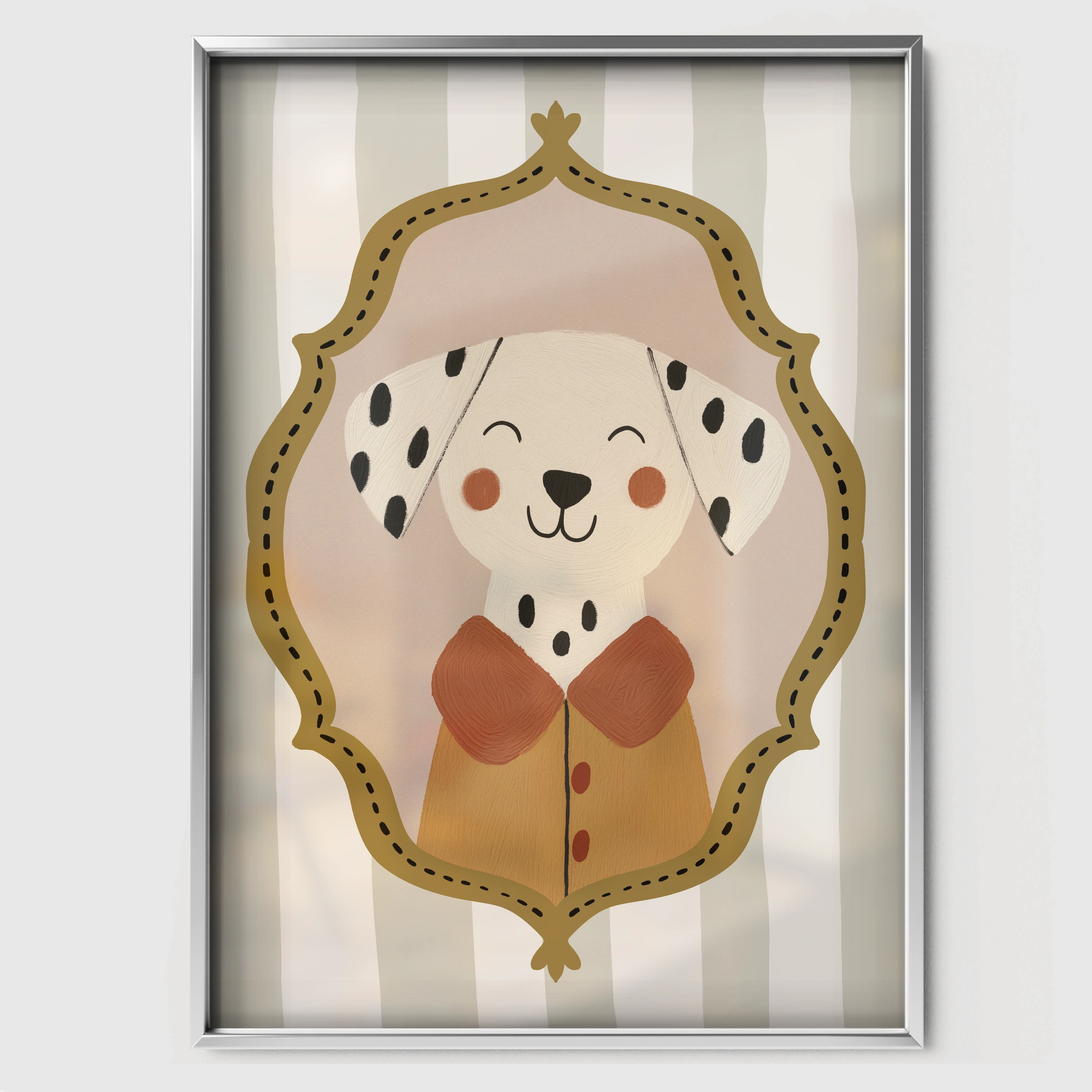 Framed Dog Nursery Print - white framed nursery wall art print