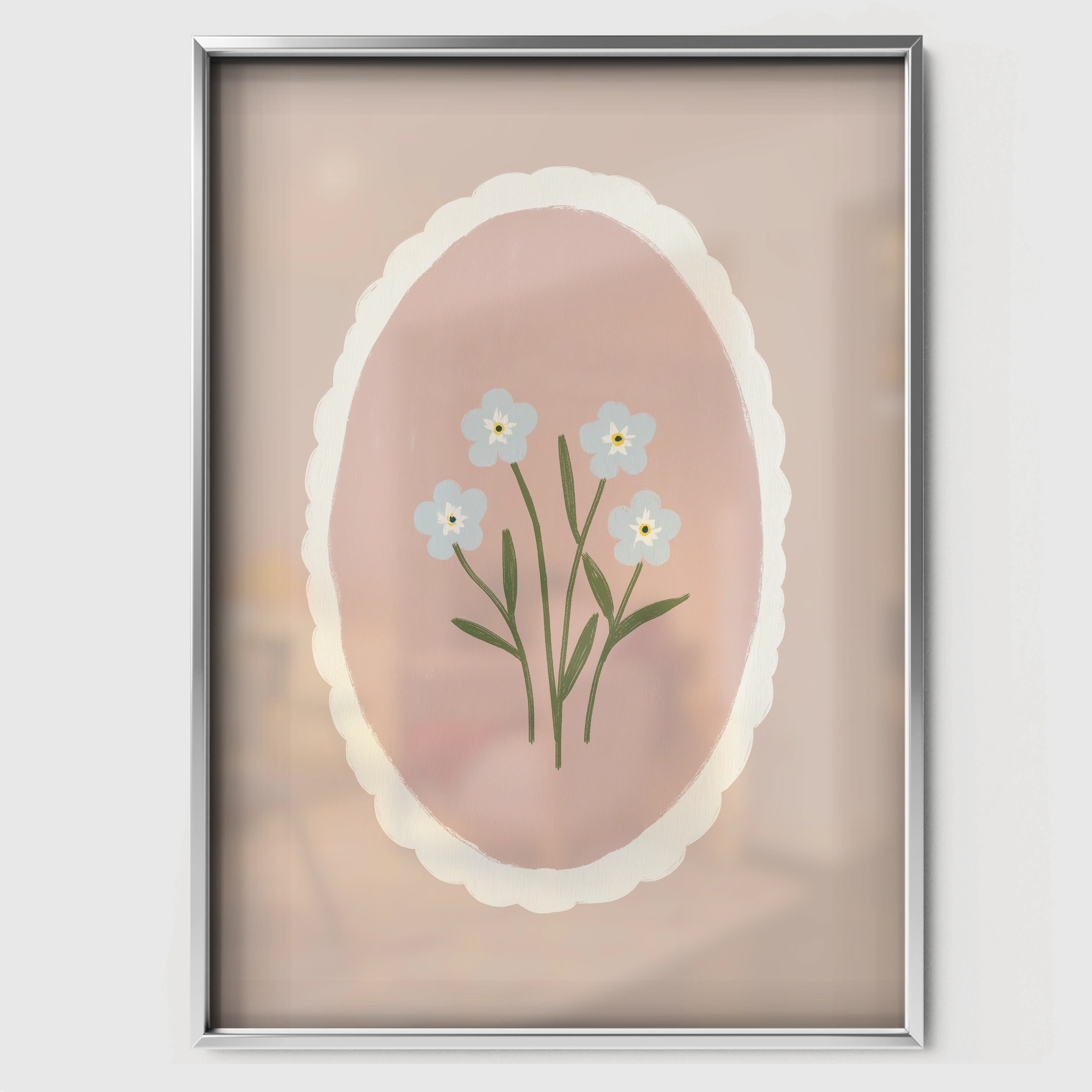Framed Lily of the Valley Nursery Print - white framed nursery wall art print