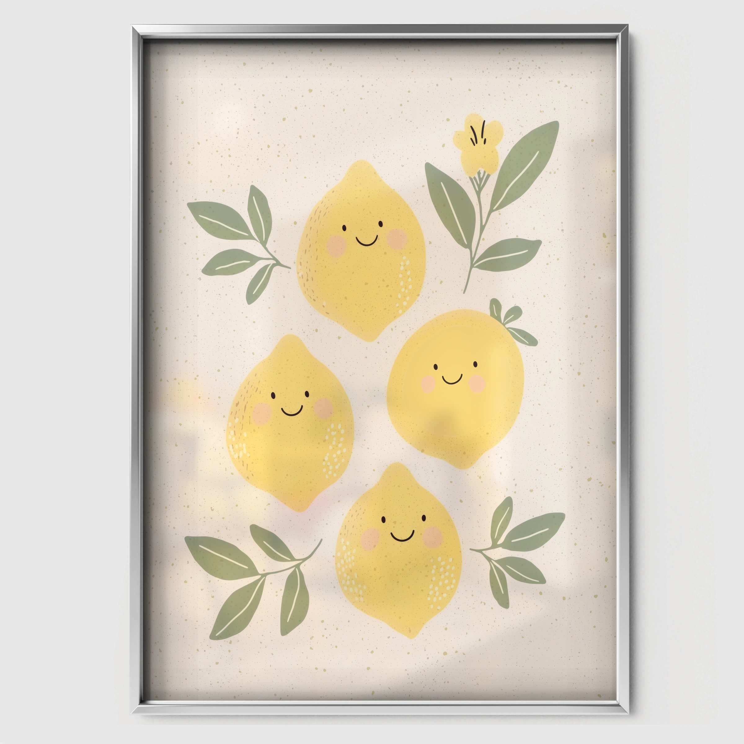Fresh Lemons Nursery Print - white framed nursery wall art print