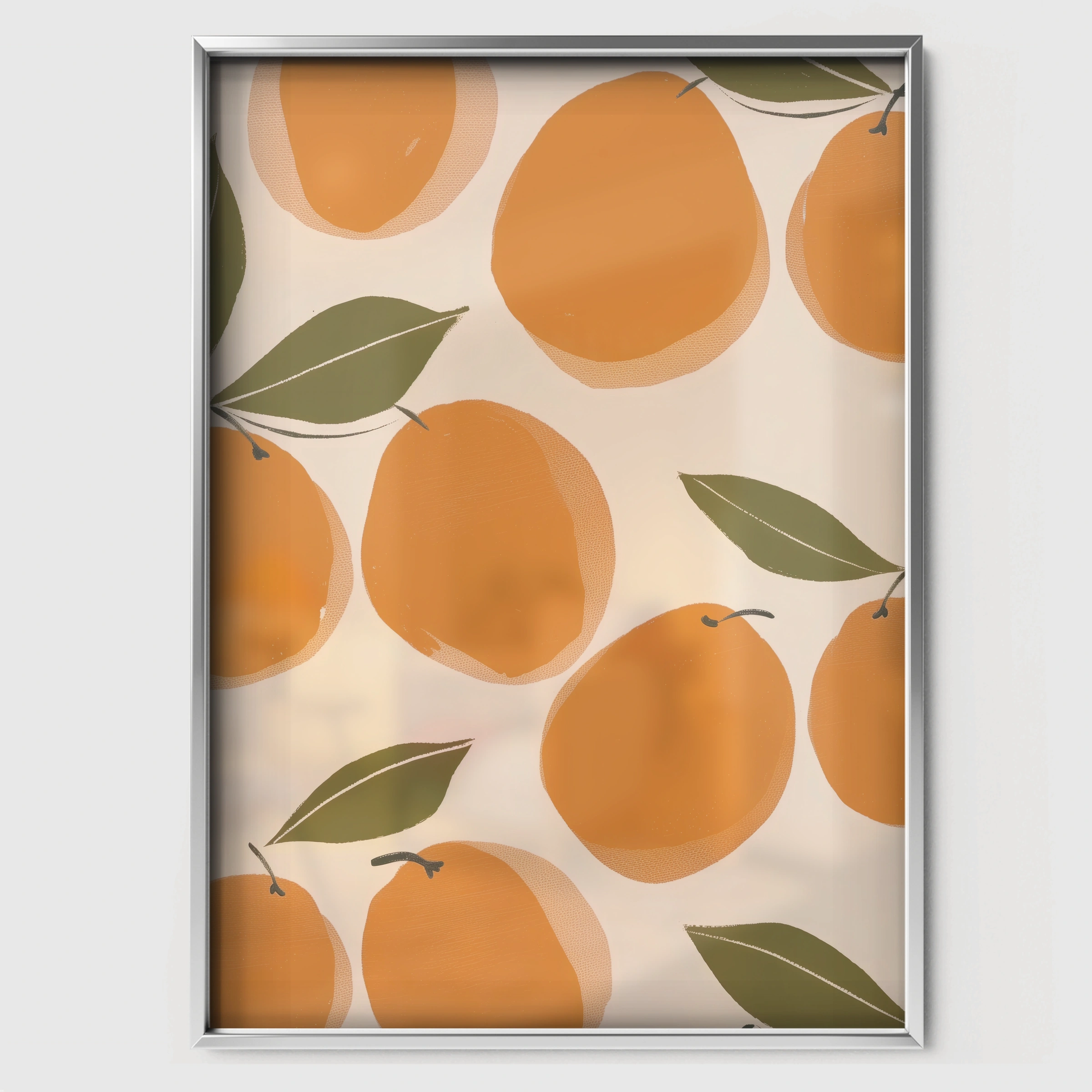 Fresh Oranges Nursery Print - white framed nursery wall art print