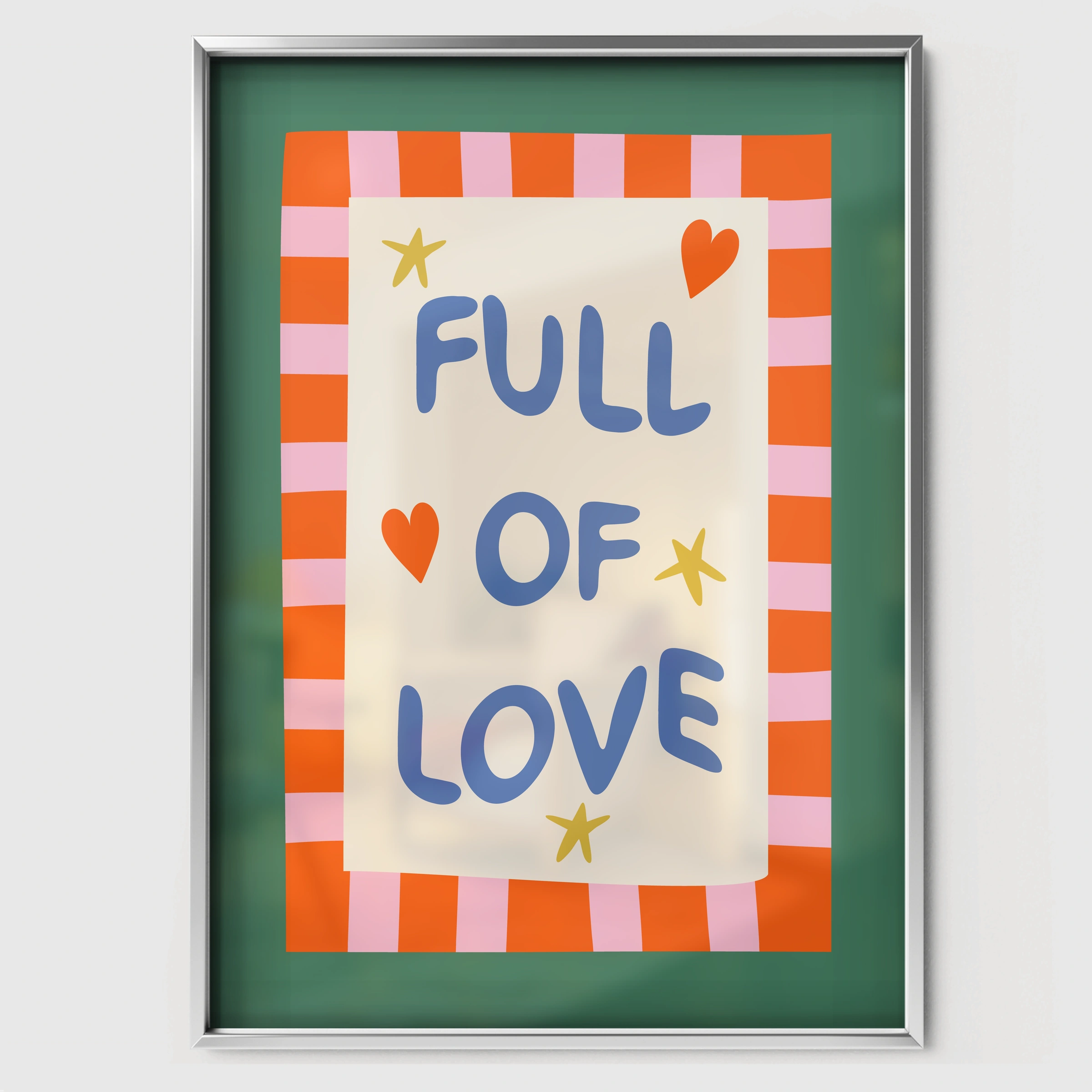 Full Of Love Nursery Print - white framed nursery wall art print