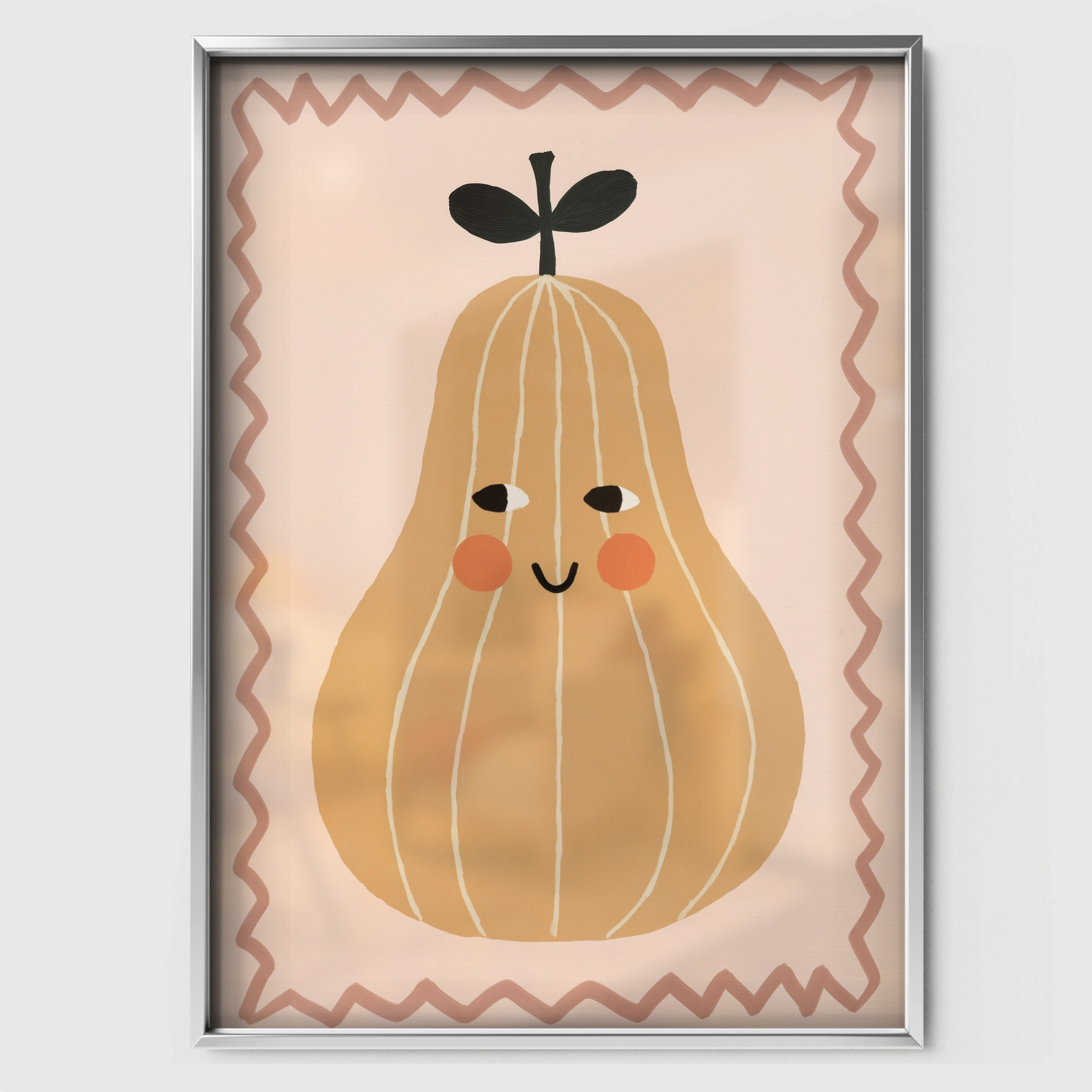 Golden Pear Nursery Print - white framed nursery wall art print